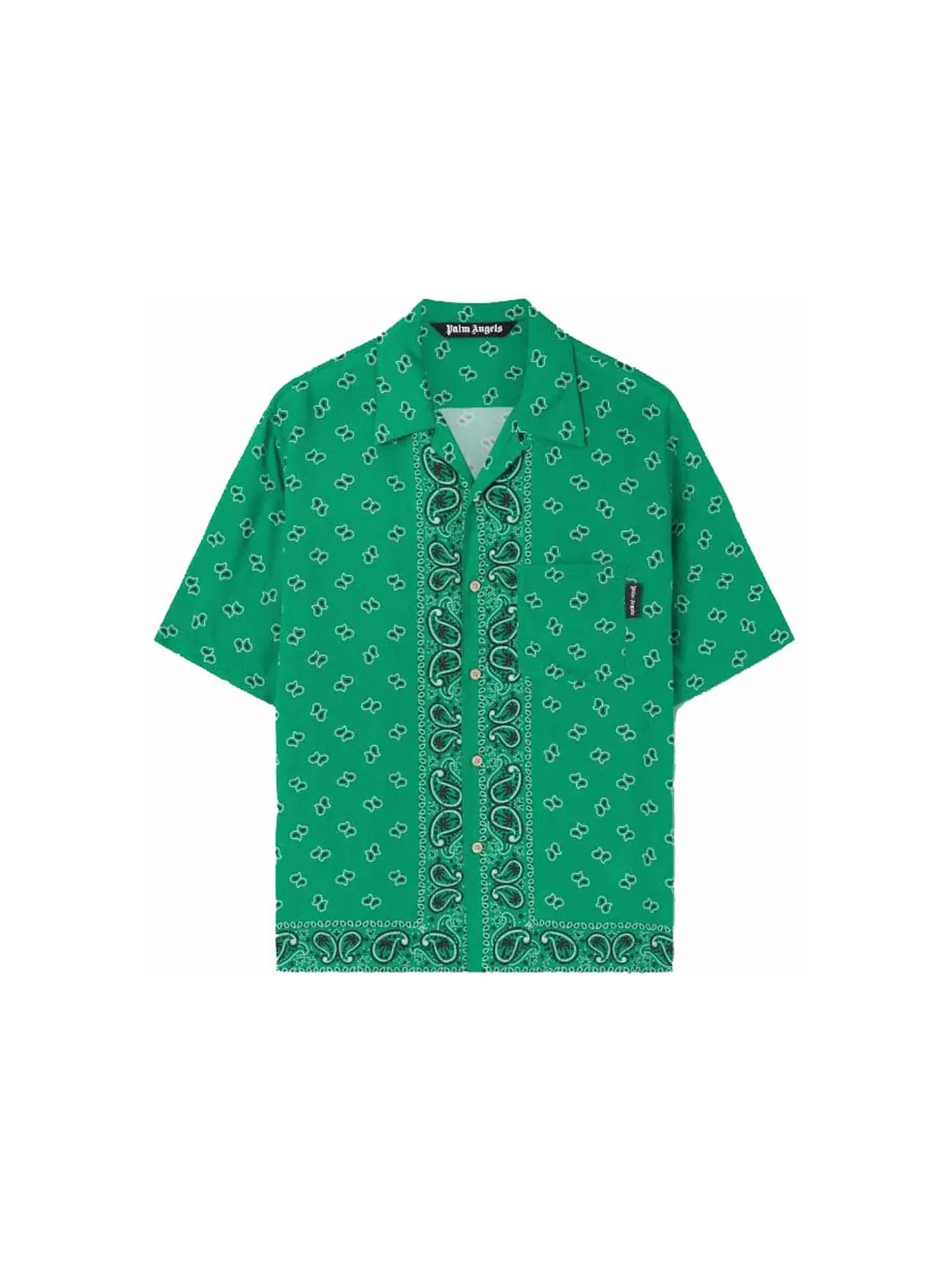 Мужская рубашка с принтом Palm Angels Shirt — изображение 1 из 1, зеленый