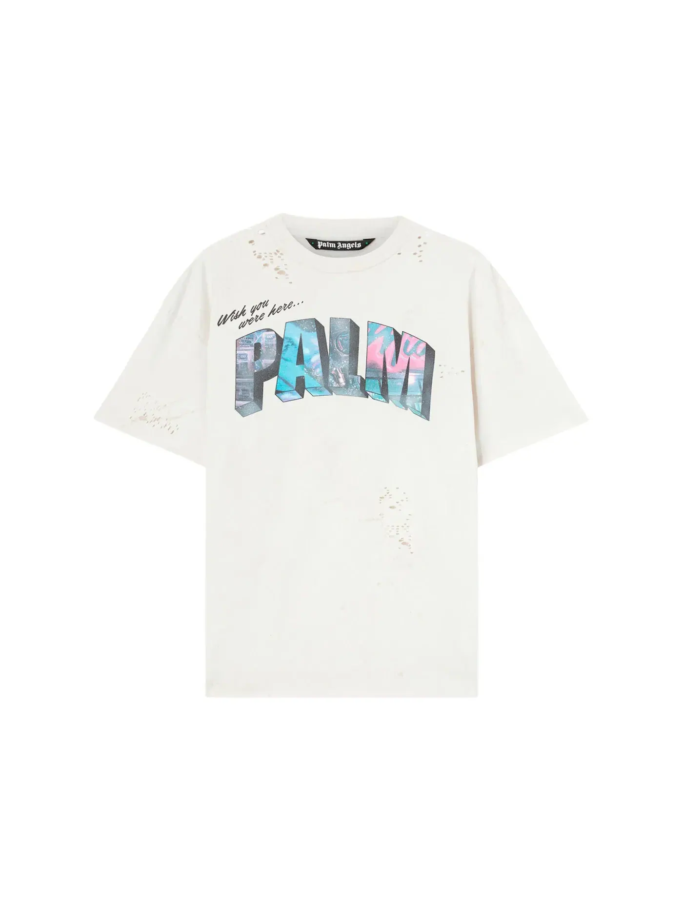 Мужская футболка с принтом Palm Sign Print Palm Angels — изображение 1 из 1, белый/мульти