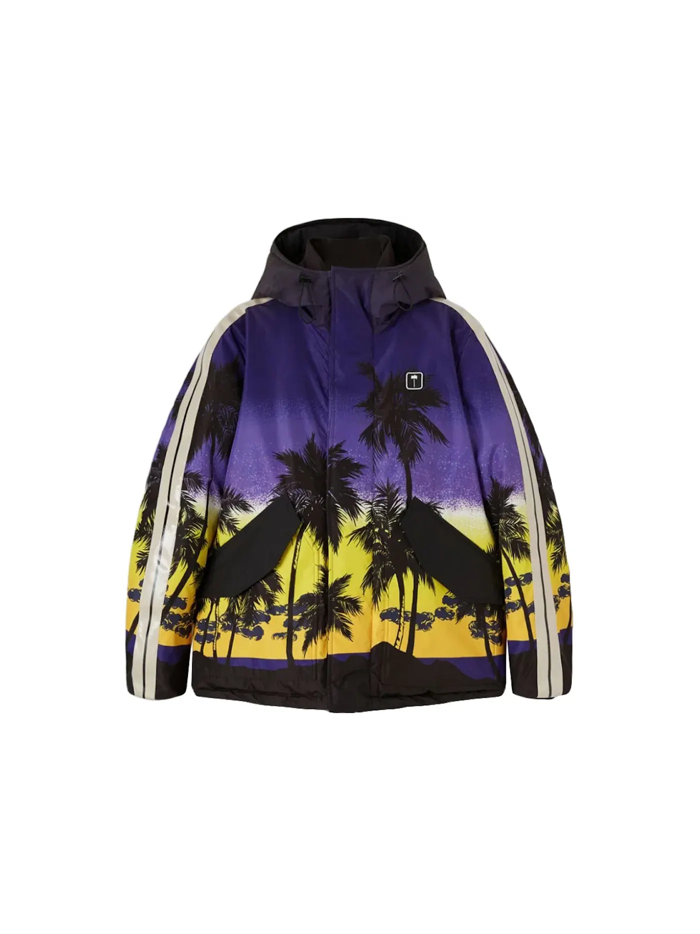 Мужская куртка с принтом Palm Angels Palm Sunset Track Ski Jacket — изображение 1 из 2, фиолетовый/черный/мульти