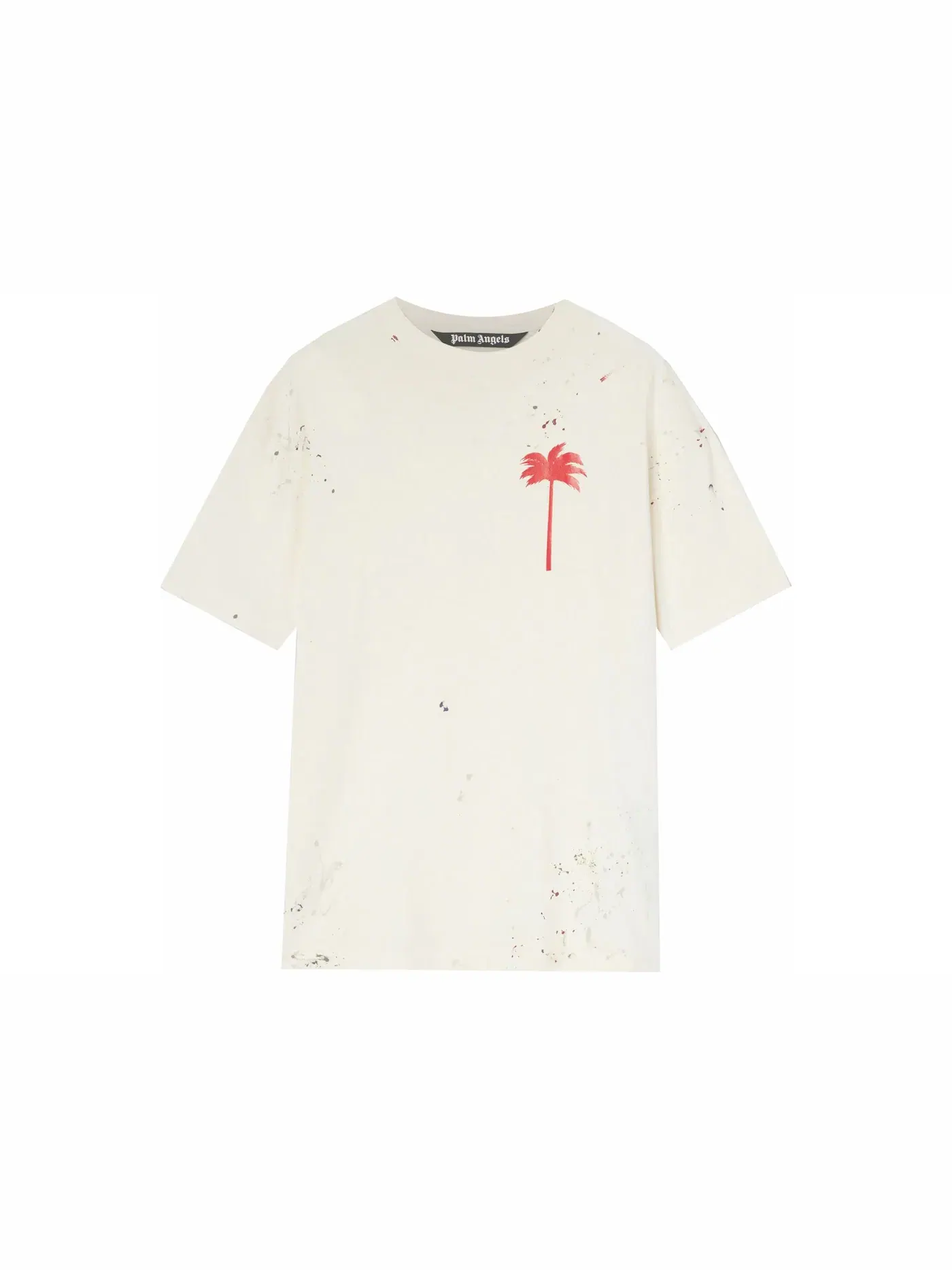 Мужская футболка с принтом Palm Tree T-shirt Palm Angels — изображение 1 из 1, белый/красный