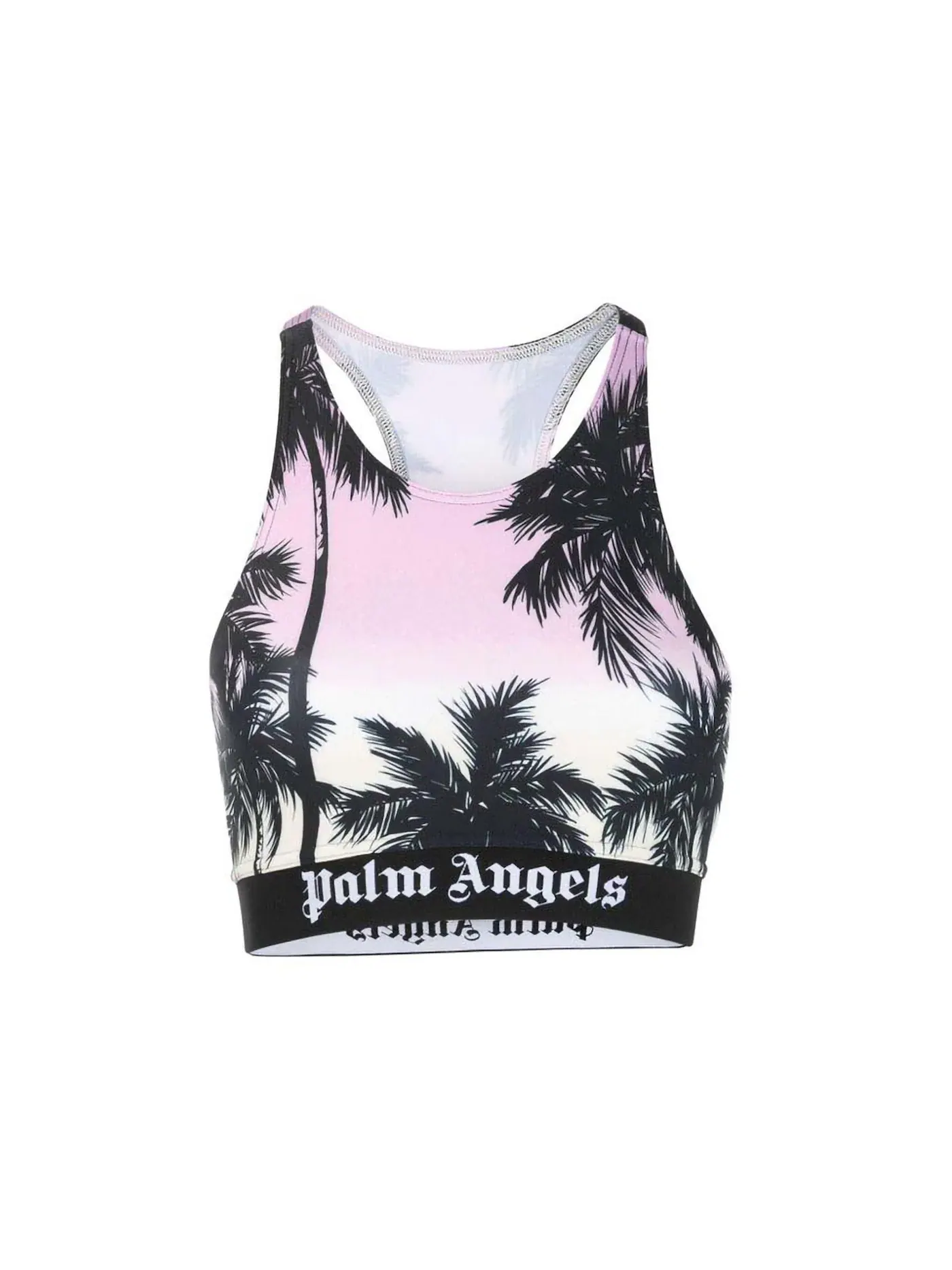 Женский топ-кроп с принтом Palm Tree Print Palm Angels — изображение 1 из 1, розовый