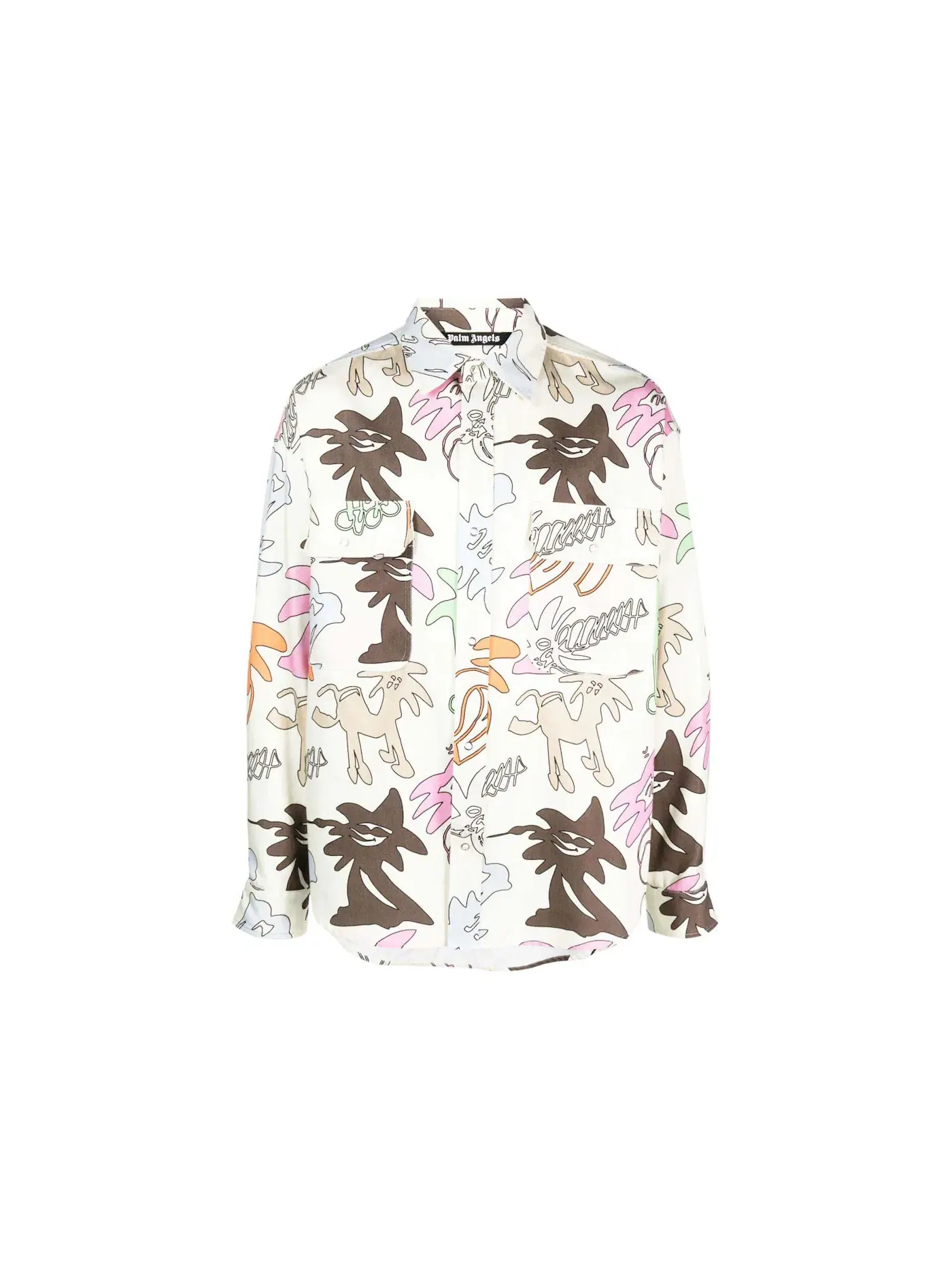 Мужская рубашка-овершерт с принтом Overshirt Palm Angels — изображение 1 из 1, мульти