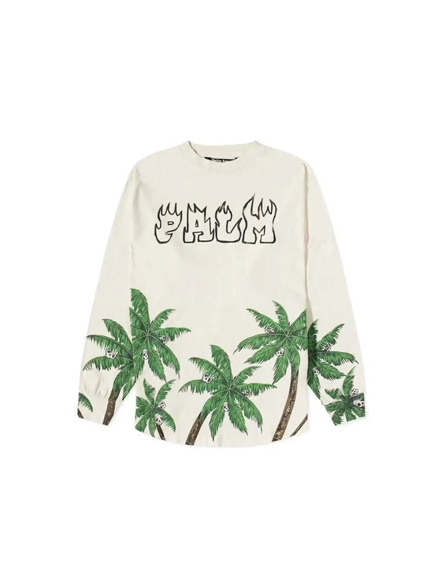 Мужской лонгслив с принтом Longsleeve Palm Angels — изображение 1 из 1, белый/зеленый