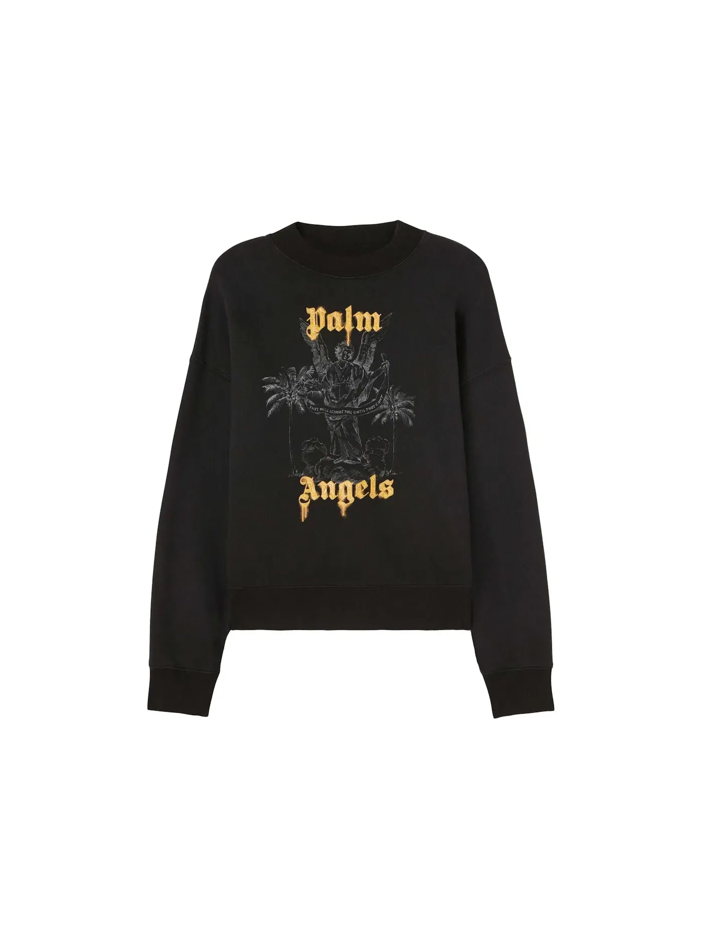 Мужской свитшот с принтом Palm Angels — изображение 1 из 1, черный