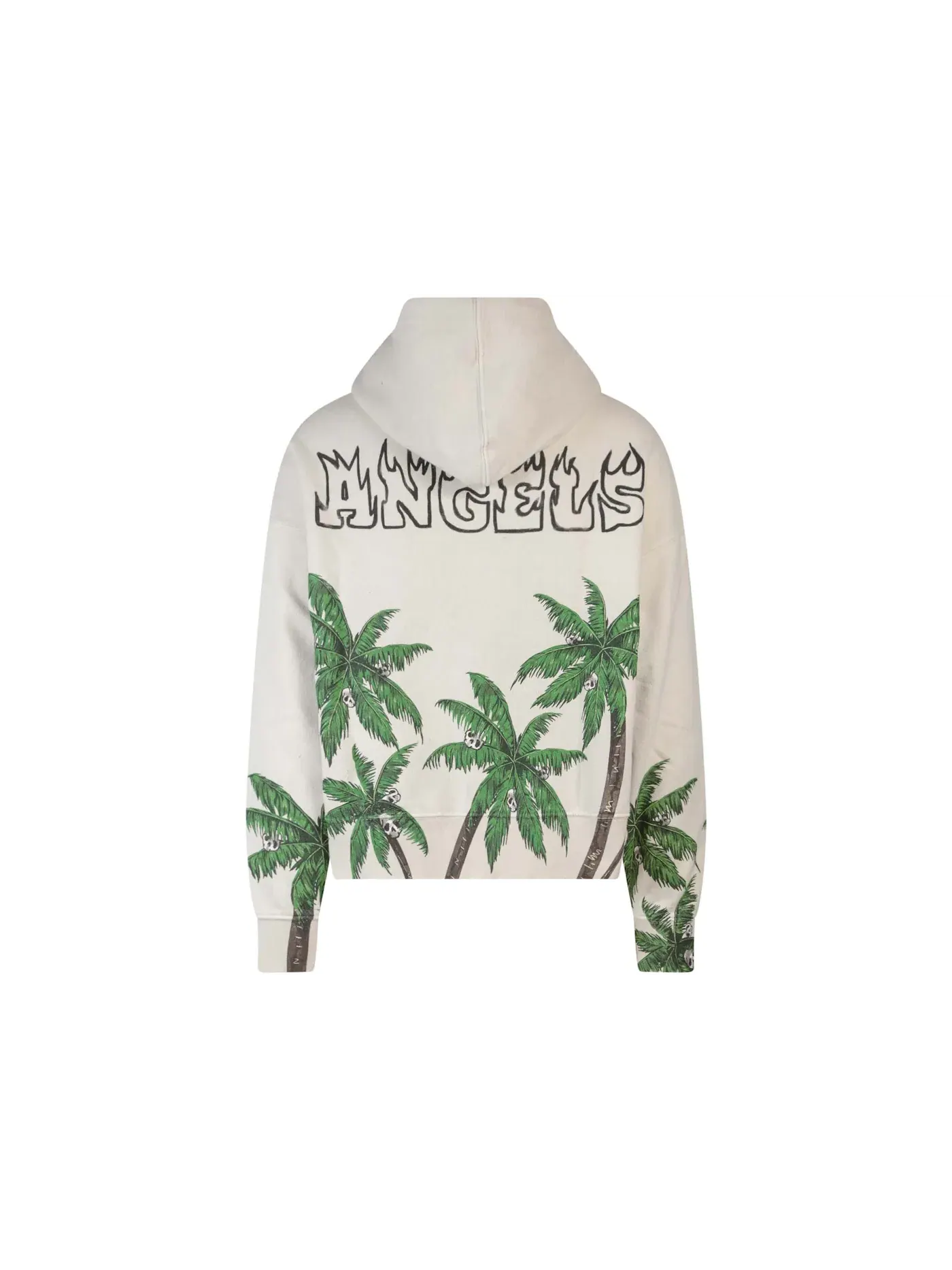 Мужской худи с принтом Palm Angels Palms & Skull Vintage Hoodie — изображение 2 из 2, белый/зеленый