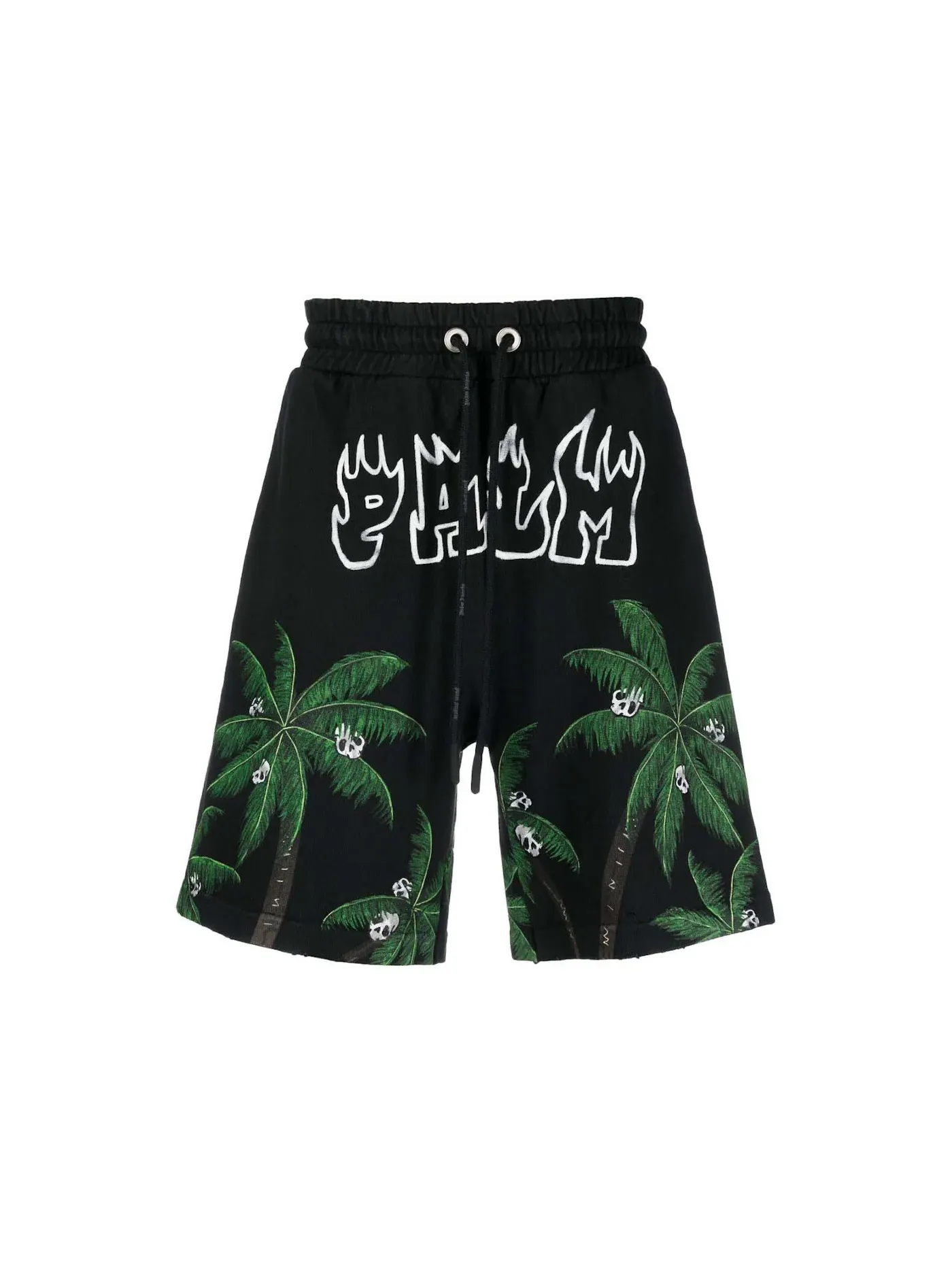 Мужские шорты с принтом Palm Angels Sweatshorts Palm Angels — изображение 1 из 2, черный/зеленый