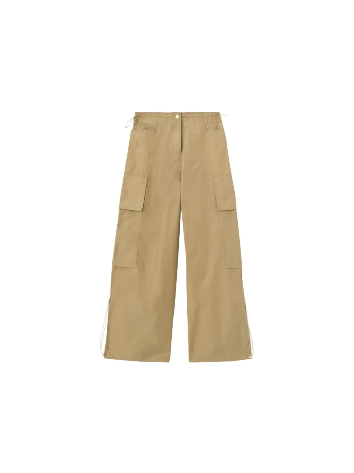 Женские брюки с принтом Parachute Pants Palm Angels — изображение 1 из 2, бежевый