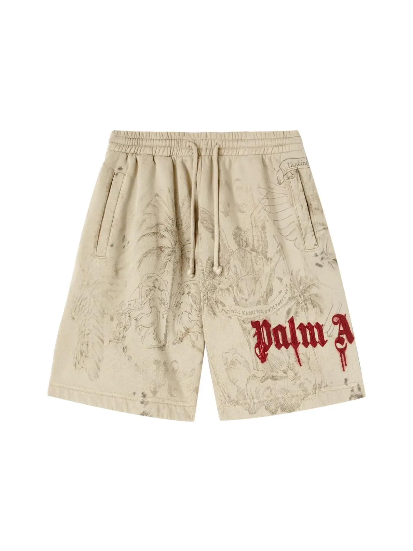 Мужские шорты с принтом Sweatshorts Palm Angels — изображение 1 из 1, белый