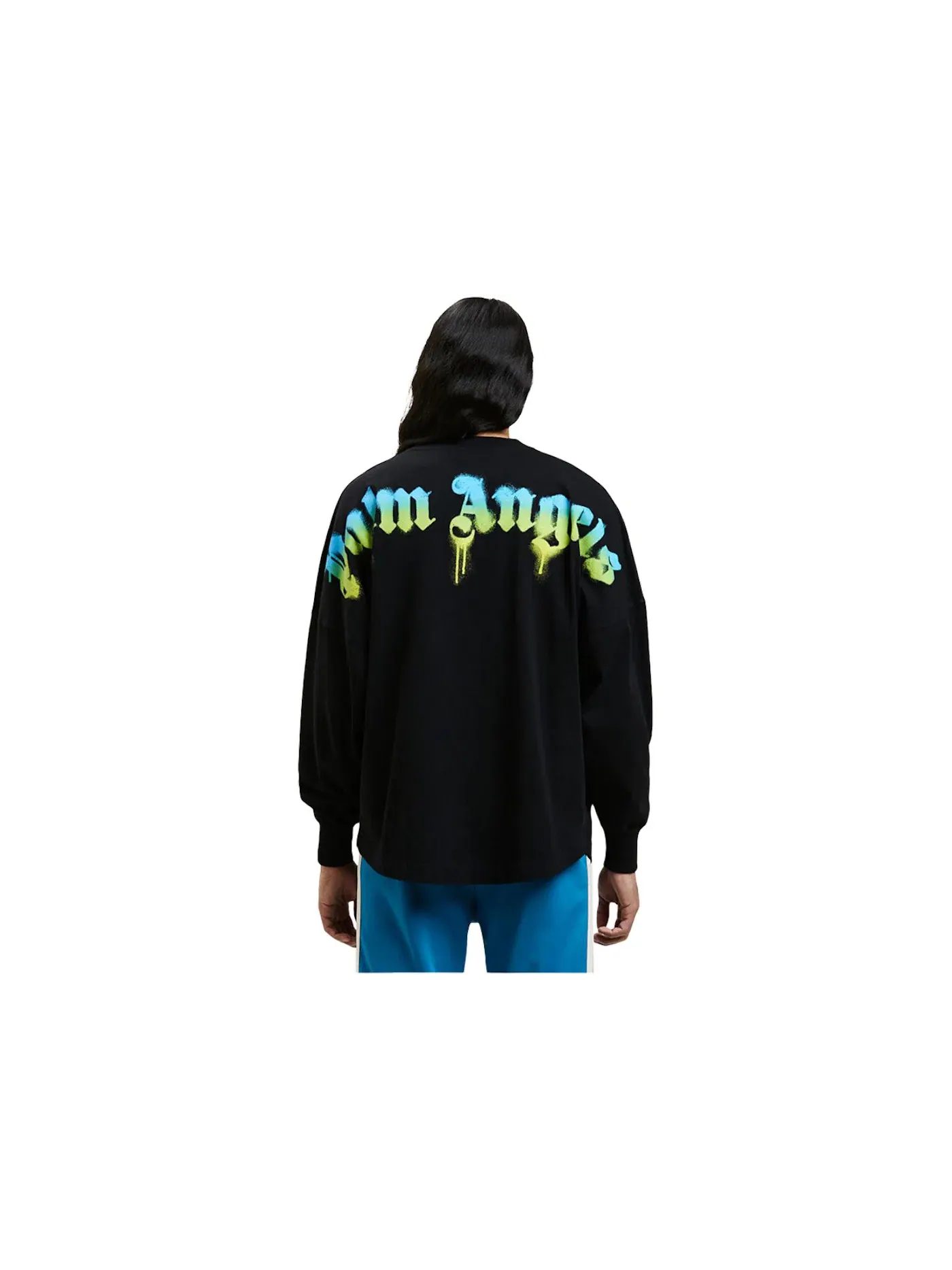 Мужской лонгслив с принтом Palm Angels Longsleeve T-shirt — изображение 2 из 2, черный/зеленый