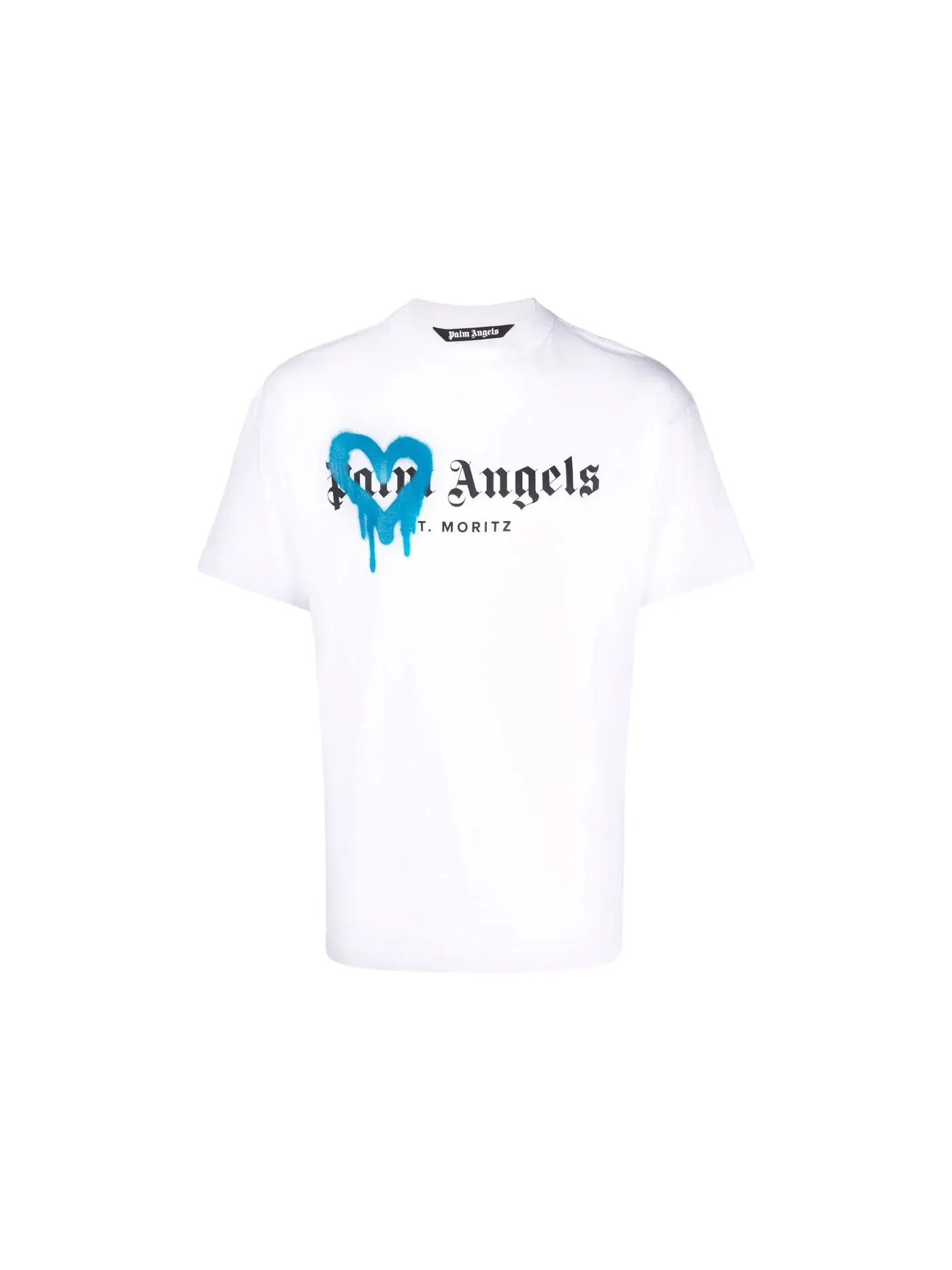Мужская футболка с принтом Palm Angels T-shirt — изображение 1 из 1, белый/черный/синий