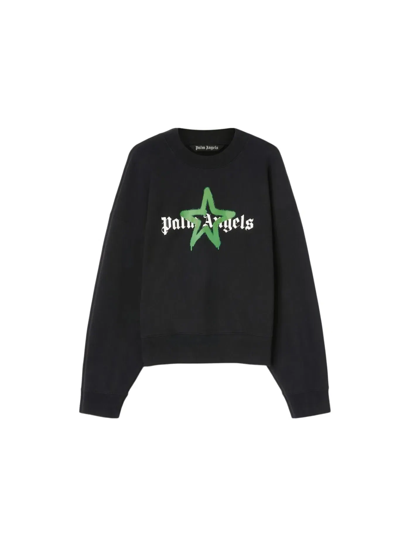 Мужской свитшот с принтом Palm Angels Crewneck — изображение 1 из 1, черный/зеленый