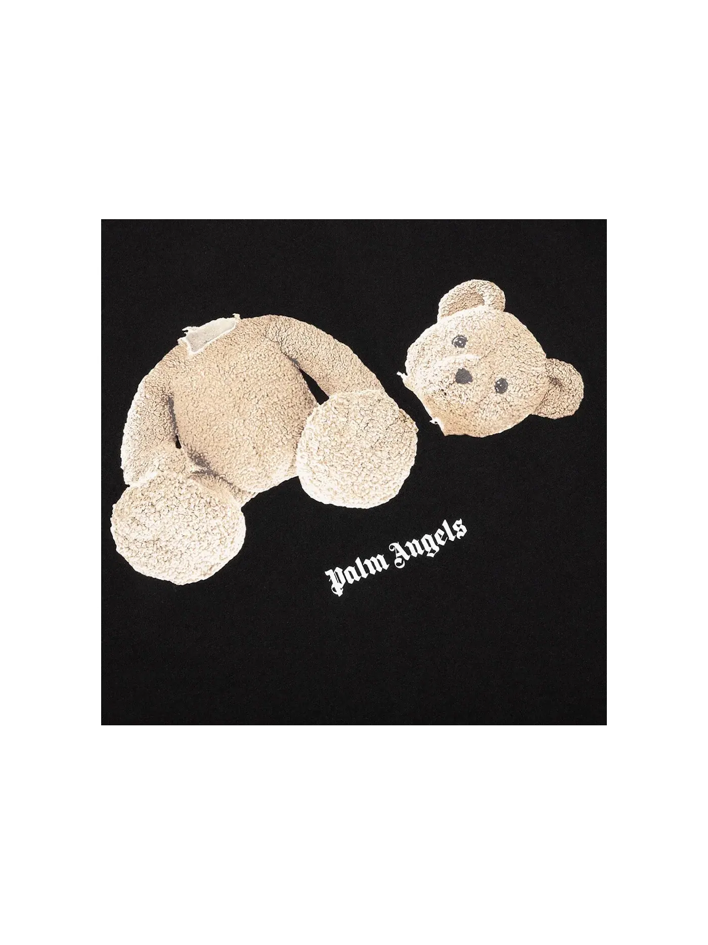 Мужская футболка с принтом Teddy Bear Palm Angels — изображение 4 из 4, черный