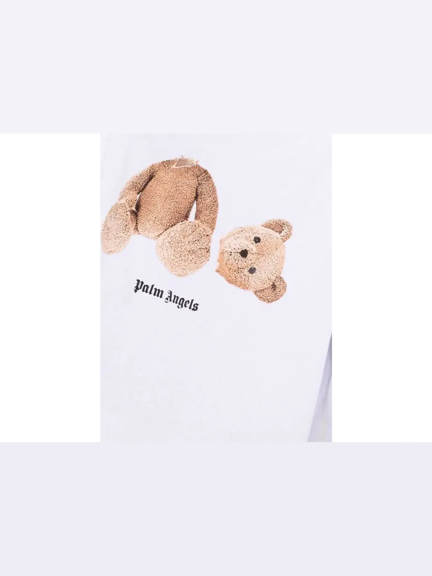 Женская футболка укороченная Bear Palm Angels — изображение 2 из 2, белый/коричневый