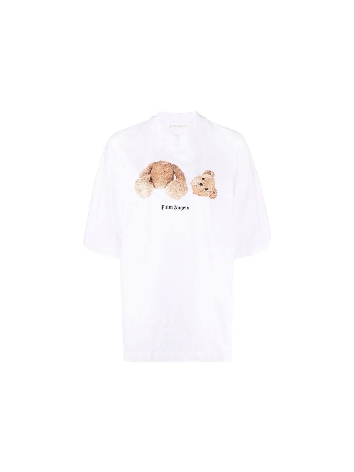 Женская футболка свободного кроя Bear Loose Palm Angels — изображение 1 из 2, белый/коричневый