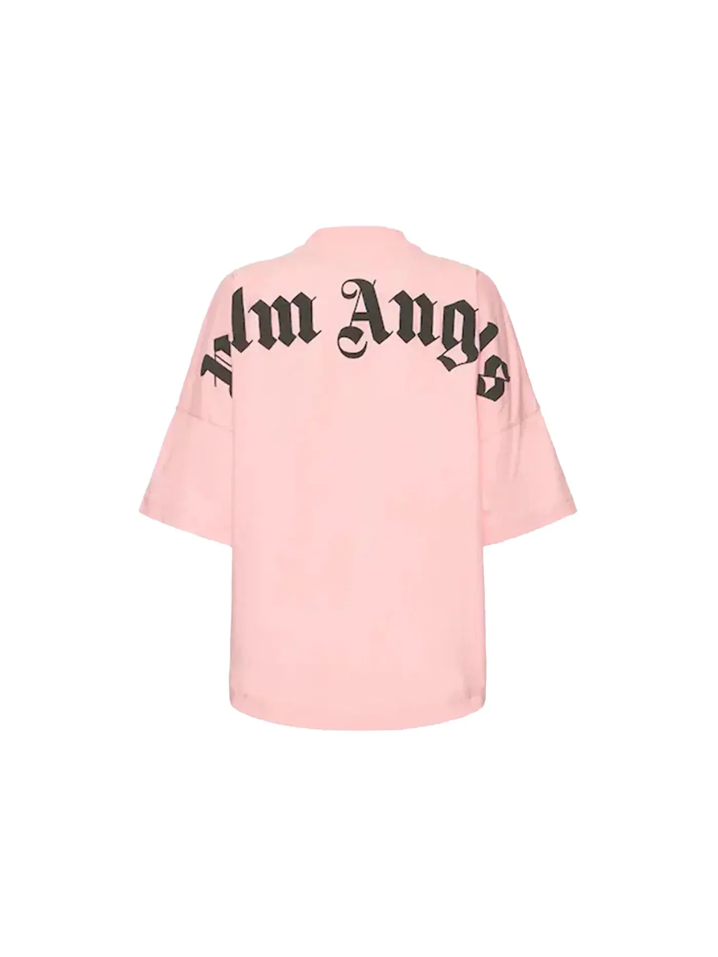 Женская футболка оверсайз с принтом Gothic Logo Palm Angels — изображение 2 из 2, розовый/черный