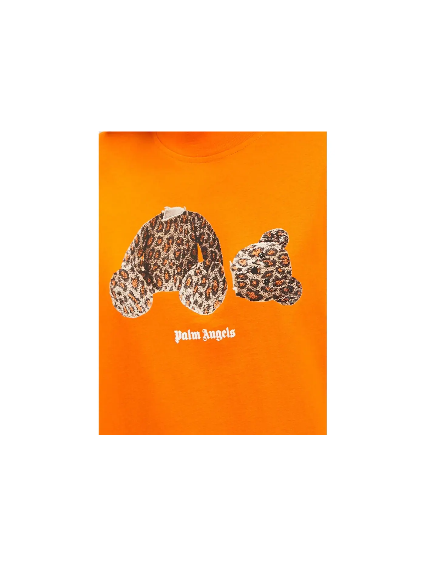 Женская футболка свободного кроя с принтом Leopard Bear Palm Angels — изображение 2 из 2, оранжевый коричневый