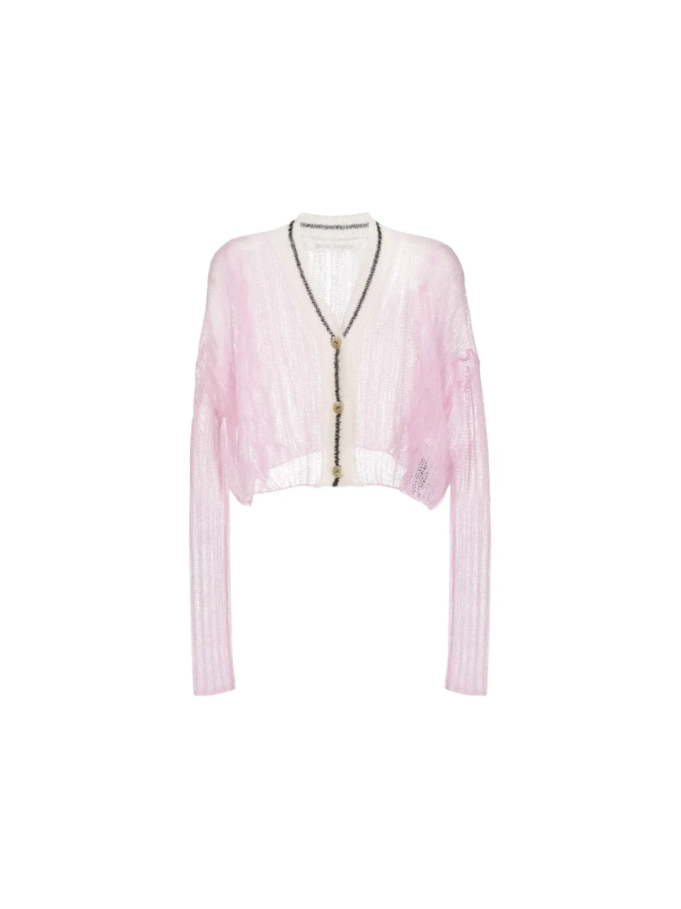 Женский кардиган с контрастной отделкой Cardigan Palm Angels — изображение 1 из 1, розовый/белый