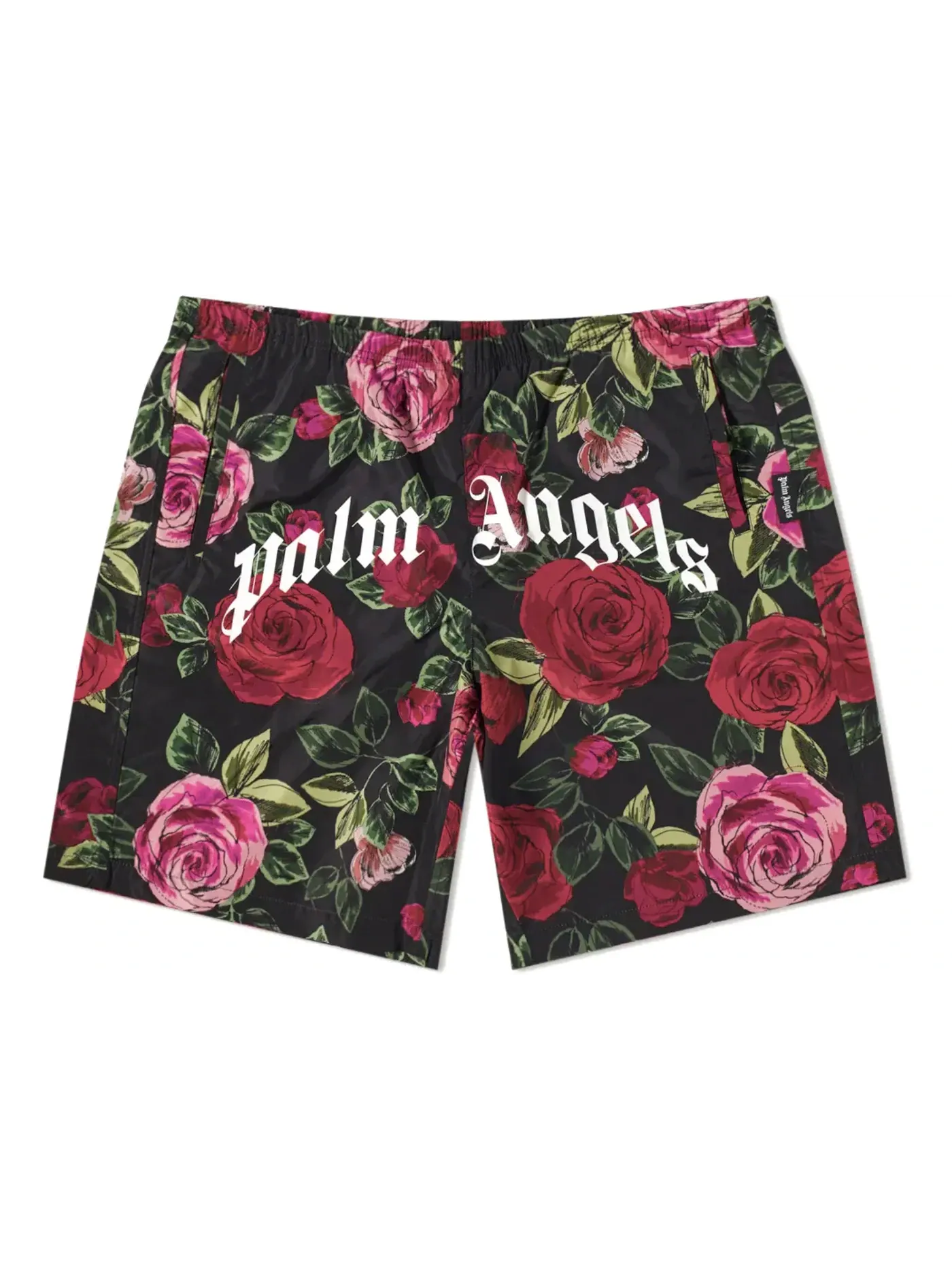 Мужские шорты с принтом Palm Angels Allover Rose Swim Shorts — изображение 1 из 1, красный