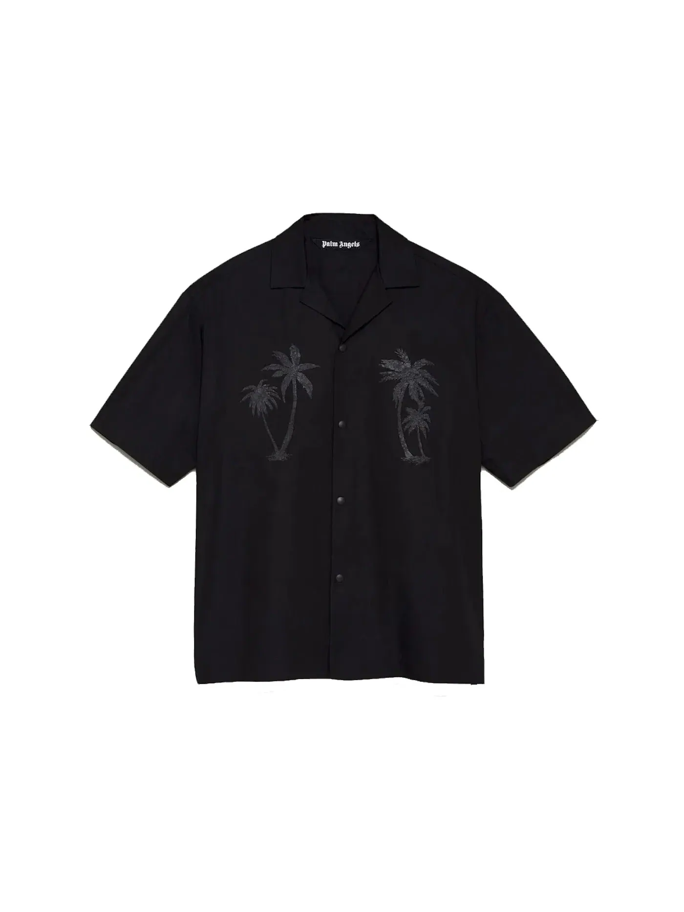Мужская рубашка с принтом Palm Trees Palm Angels — изображение 1 из 2, черный