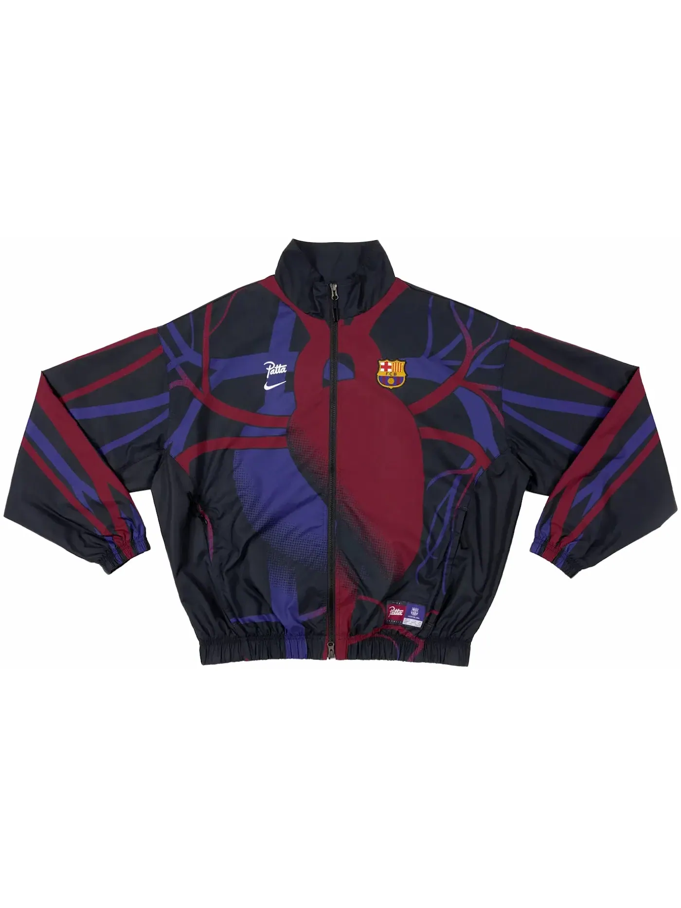 Унисекс ветровка Patta x Barcelona FC Culers del Món Jacket — изображение 1 из 2, черный/белый