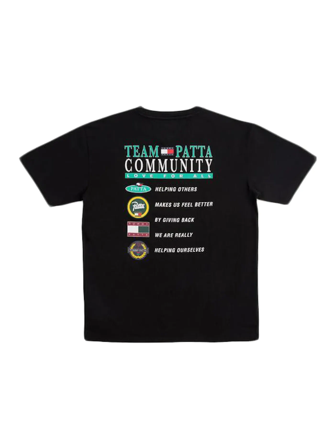 Мужская футболка с принтом Patta x Tommy Jeans Community — изображение 2 из 2, черный