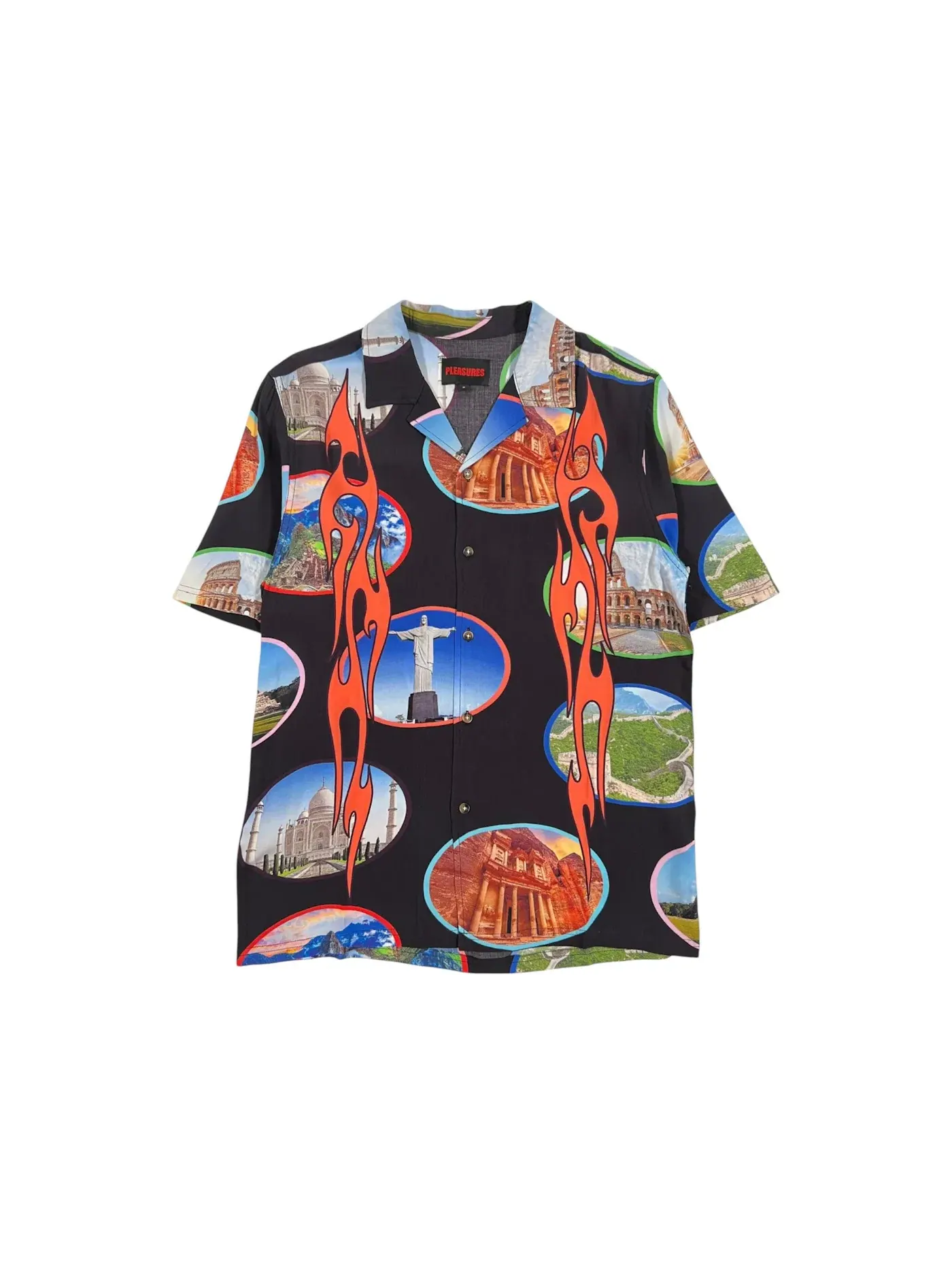 Мужская рубашка с коротким рукавом Pleasures Shirt — изображение 1 из 1, черный