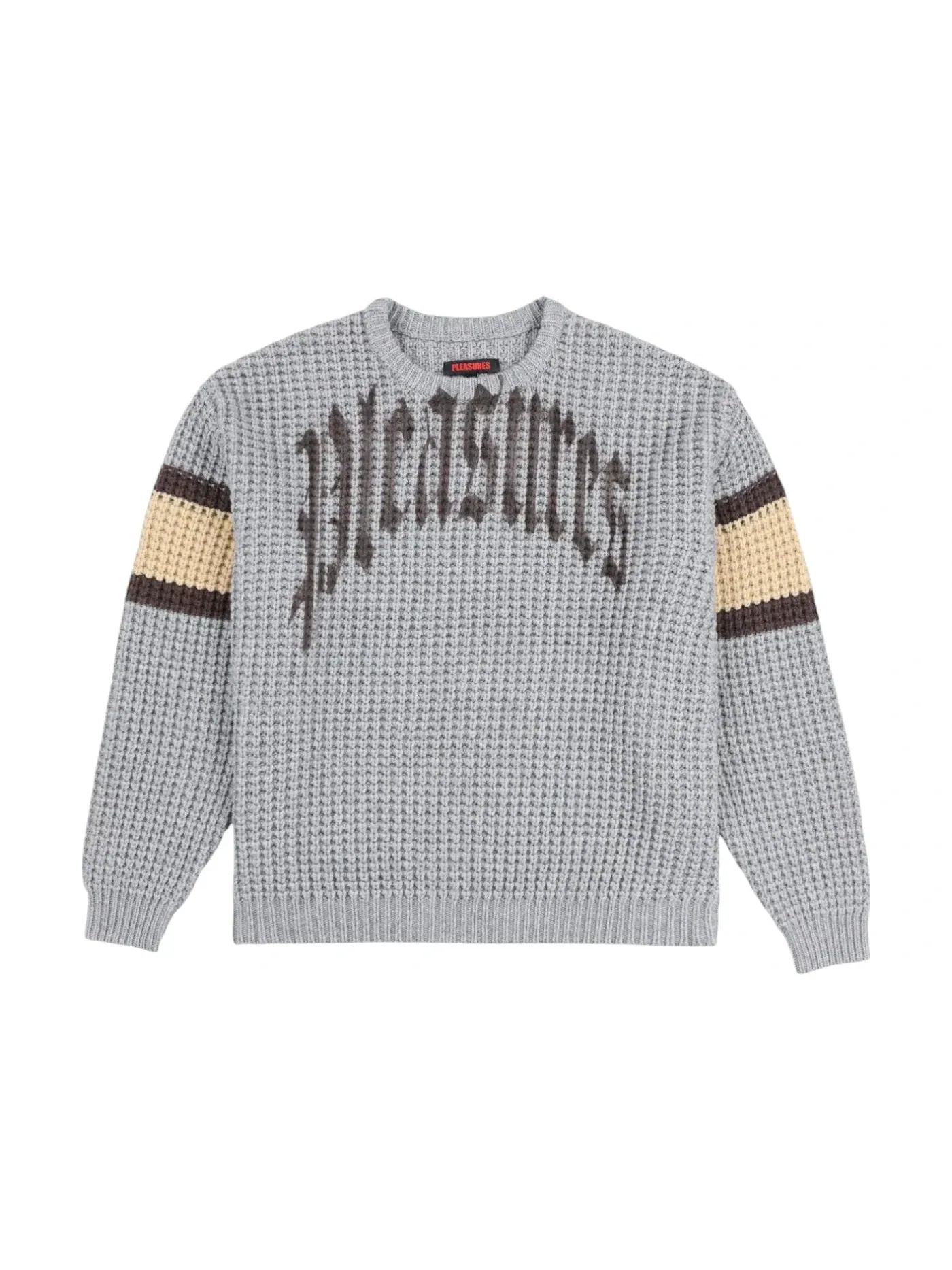 Мужской свитер с принтом Pleasures Twitch Chunky Knit Sweat — изображение 1 из 1, серый