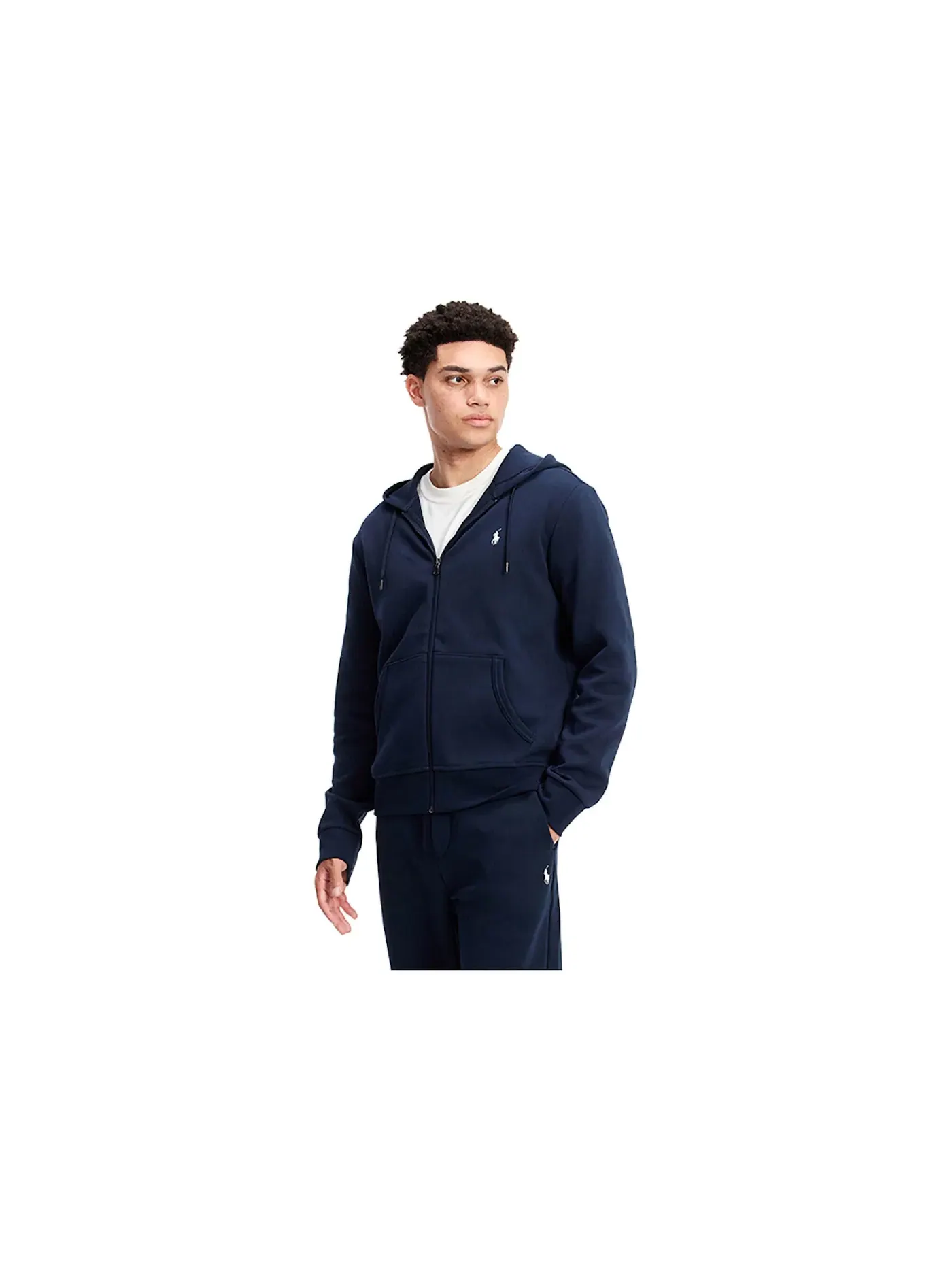 Мужская худи на молнии с капюшоном с принтом Hoodie Polo Ralph Lauren — изображение 2 из 3, темно-синий/белый