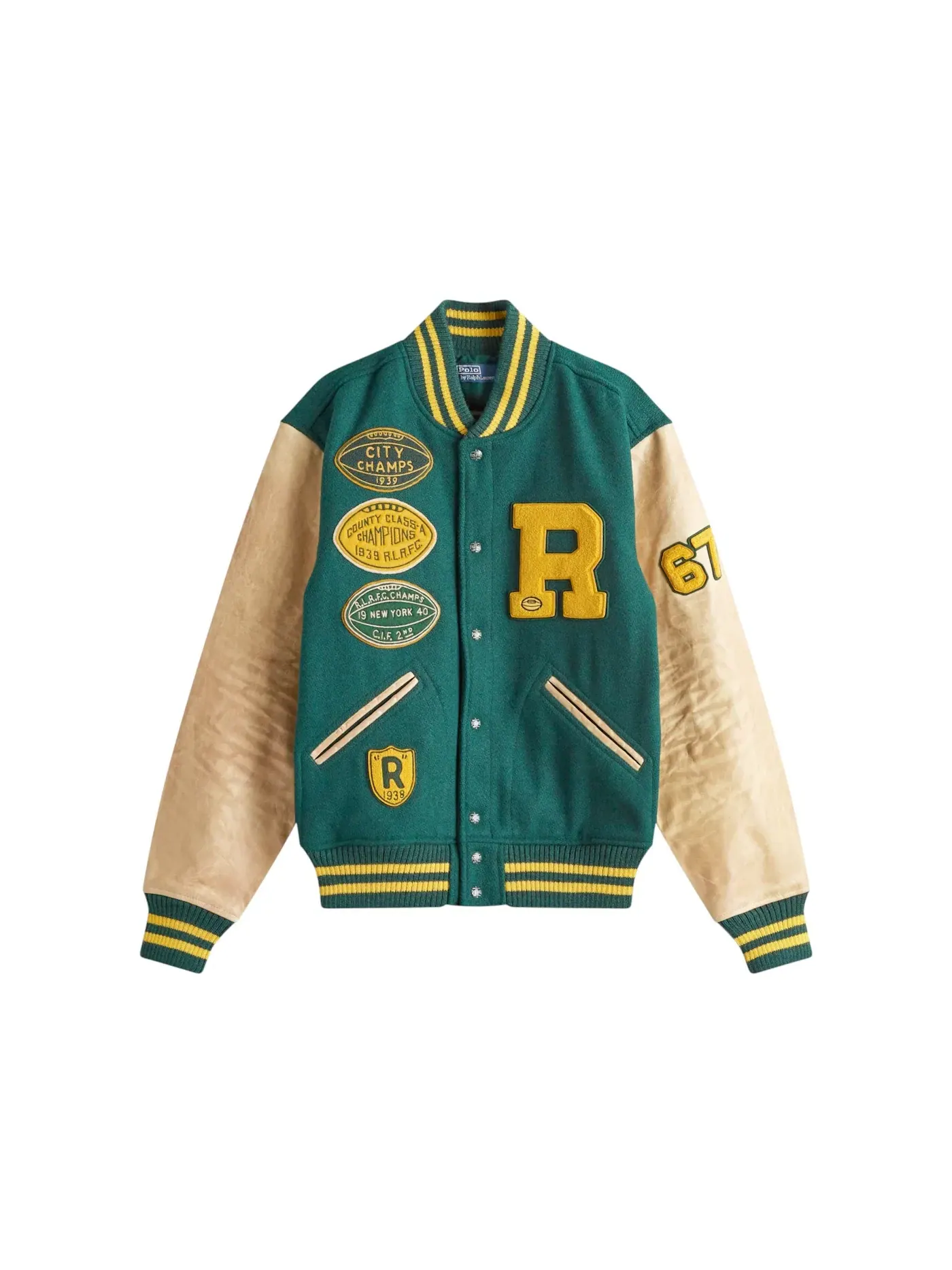 Мужская куртка-бомбер с принтом Polo Ralph Lauren, Moss Agate — изображение 1 из 1