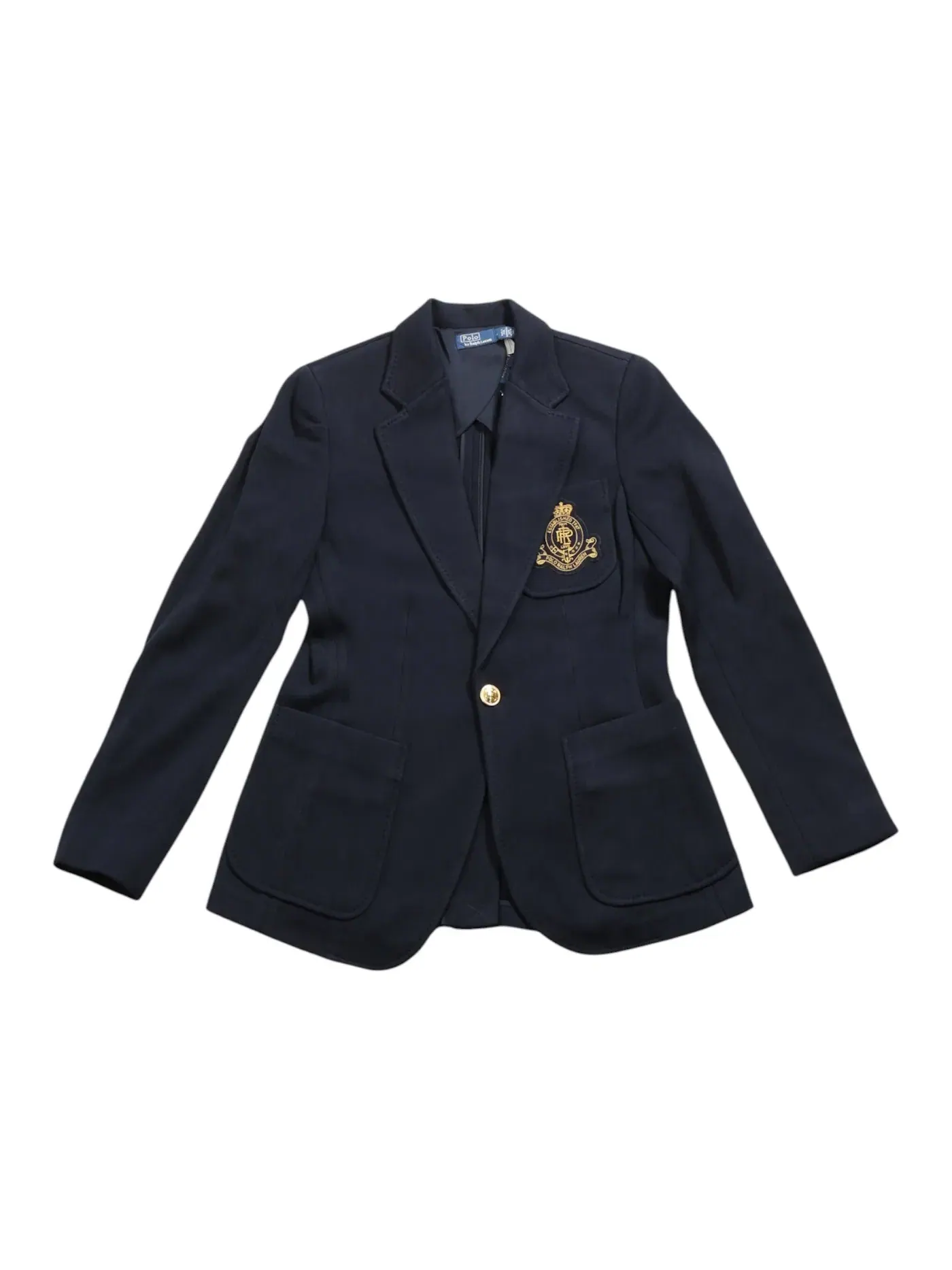 Женский блейзер с вышивкой Polo Ralph Lauren — изображение 1 из 1, темно-синий