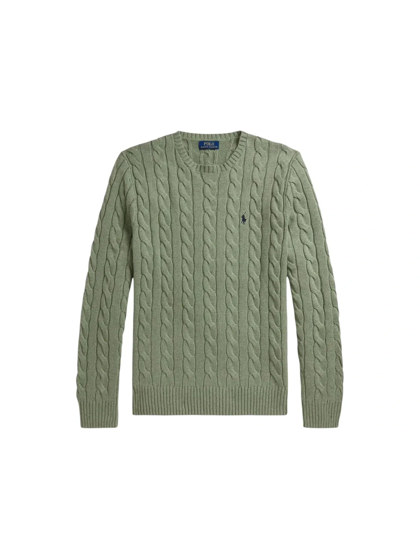 Мужской свитер с длинным рукавом Cable Knit Sweater Polo Ralph Lauren — изображение 1 из 1, зеленый