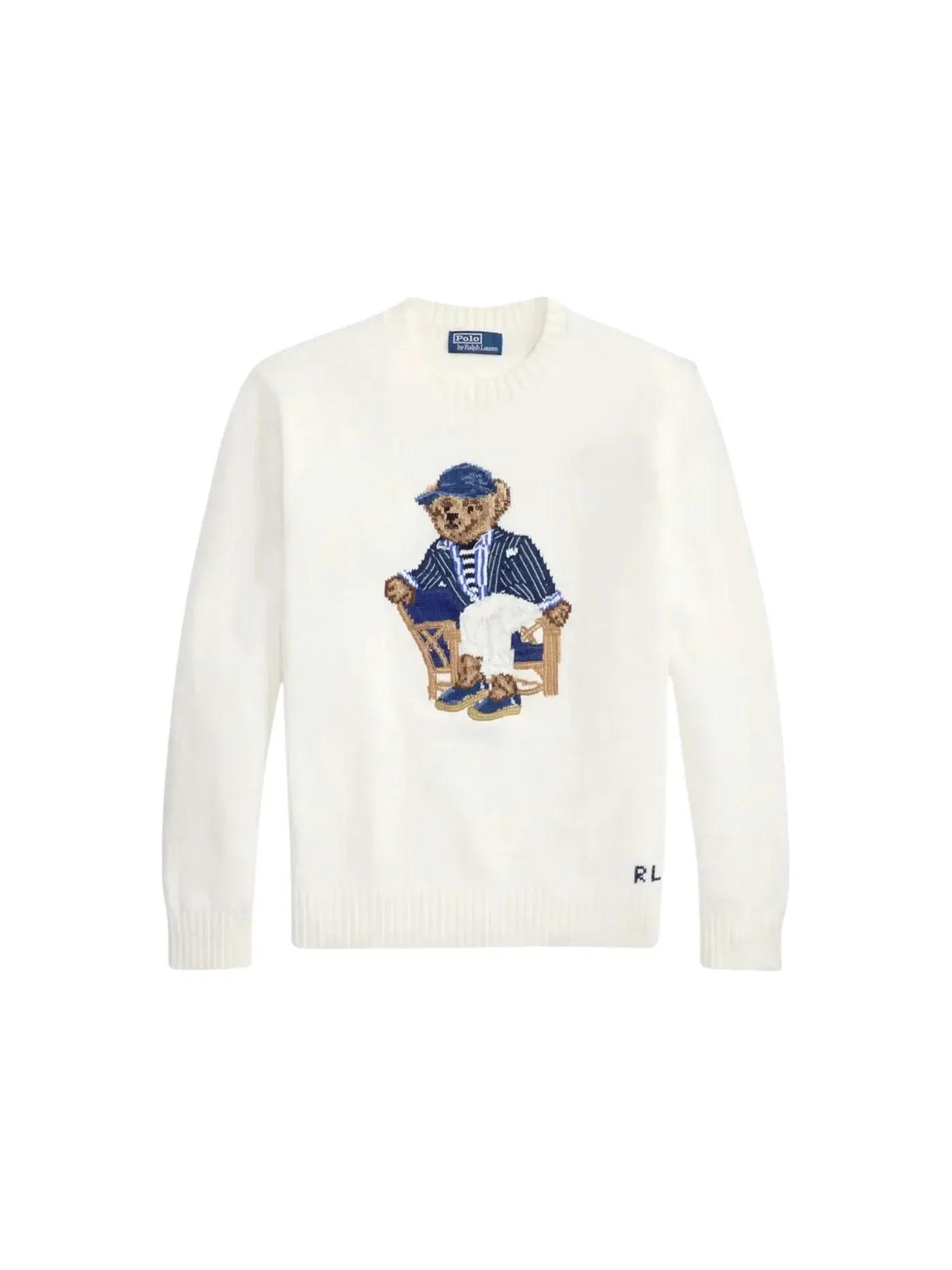 Мужской свитер с длинным рукавом с принтом Newport Bear Polo Ralph Lauren — изображение 1 из 1, белый