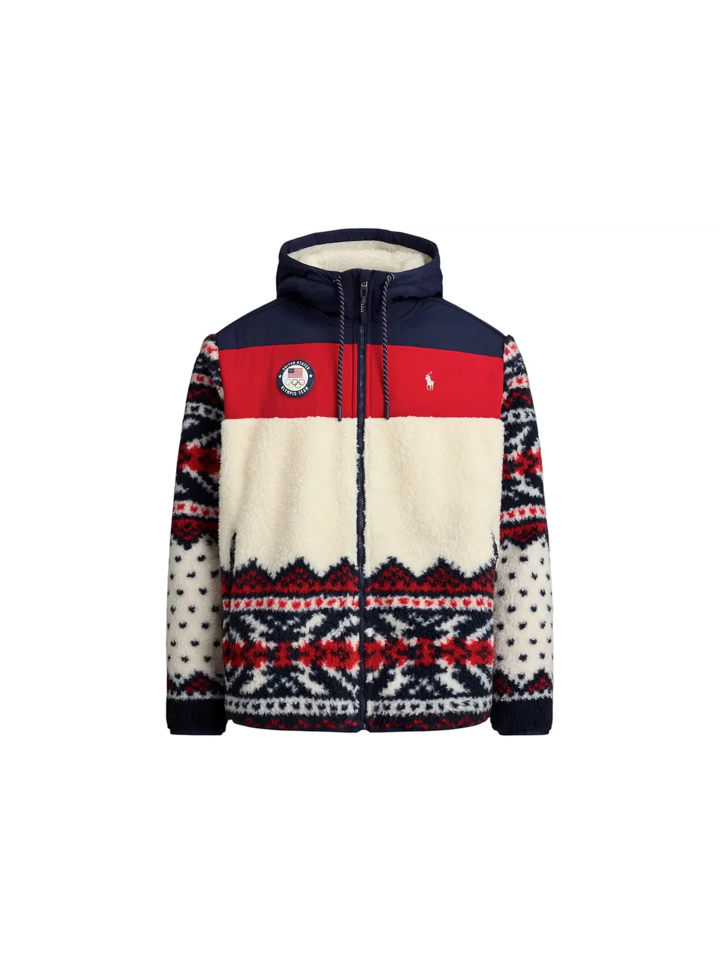 Мужская куртка-худи с принтом Hybrid Full-Zip Hoodie Polo Ralph Lauren — изображение 1 из 1, темно-синий мульти