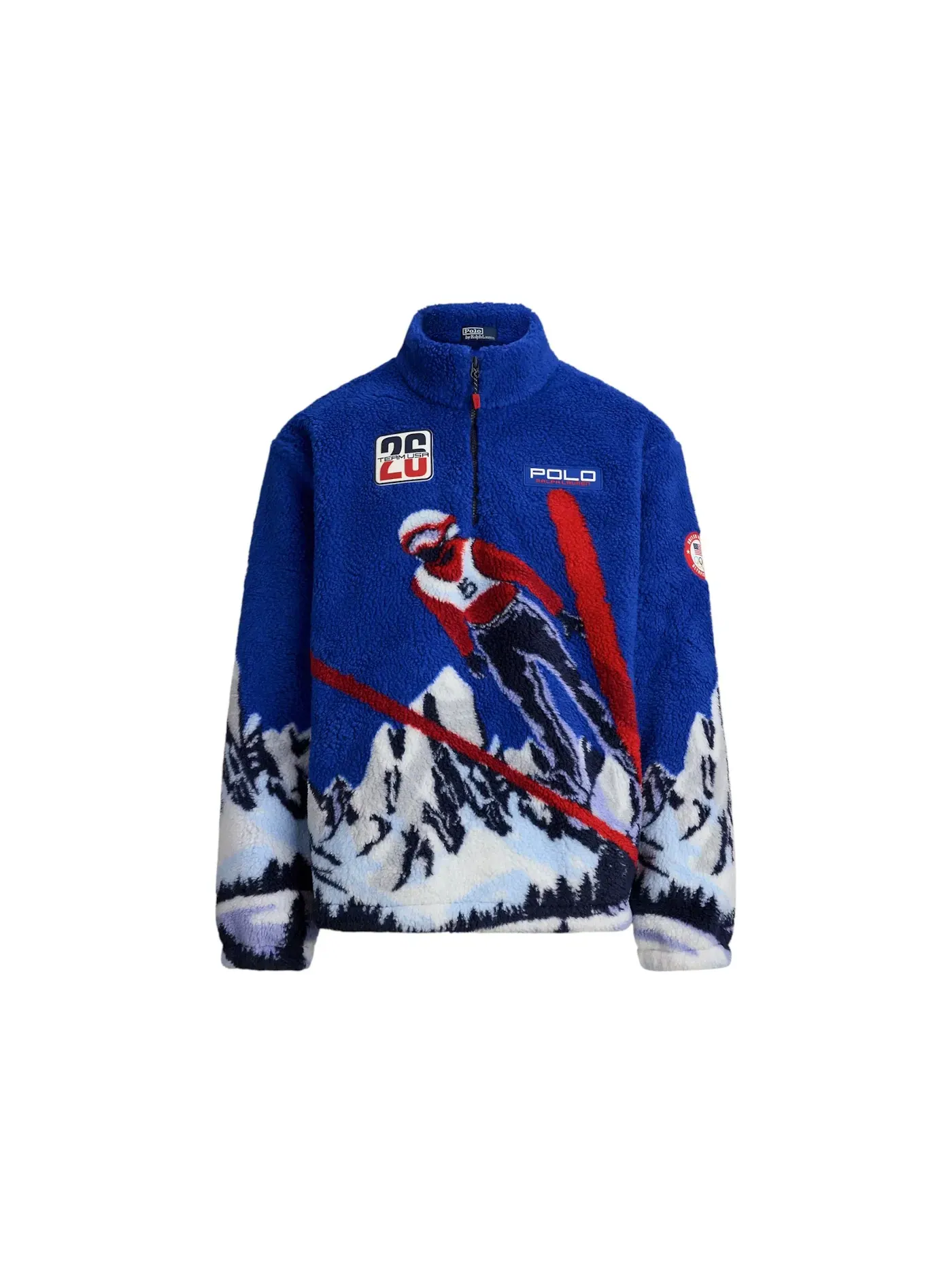 Унисекс пуловер из начеса с принтом Pullover Polo Ralph Lauren — изображение 1 из 1, мульти