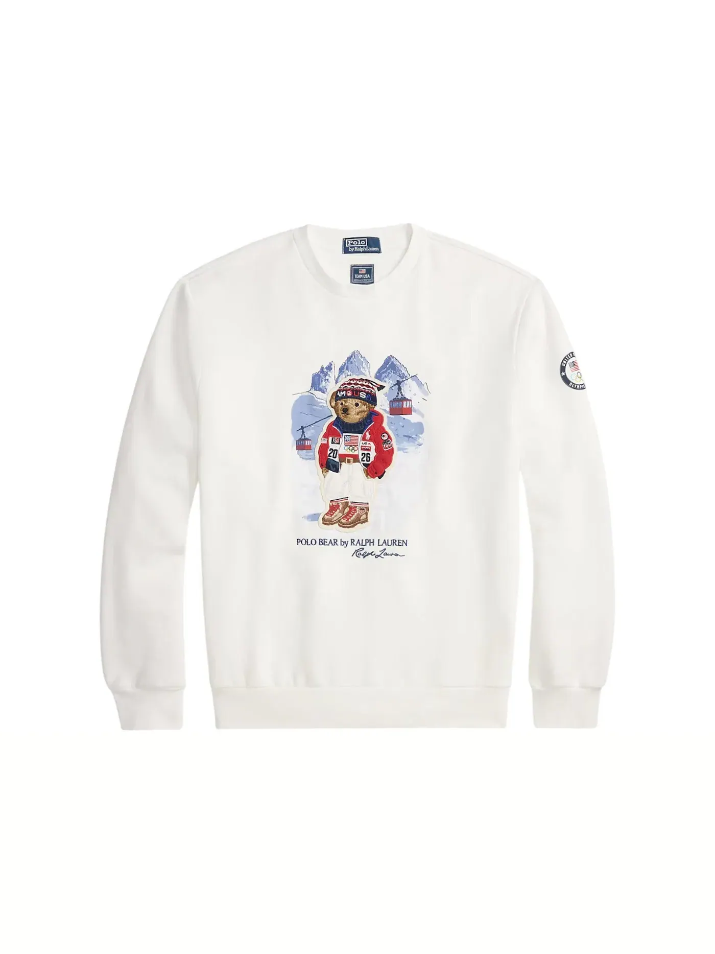 Унисекс свитшот с принтом Polo Bear Polo Ralph Lauren — изображение 1 из 1, белый