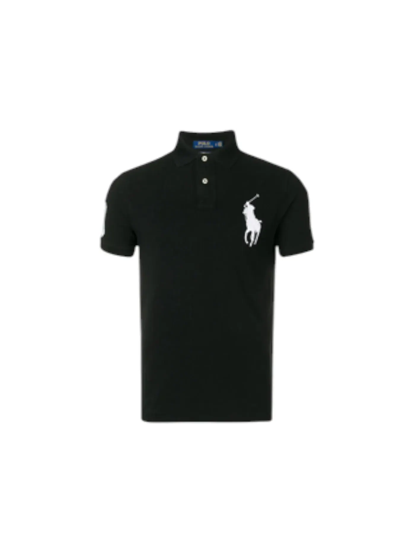 Мужская рубашка-поло с коротким рукавом с принтом Big Pony Polo Ralph Lauren — изображение 1 из 1, черный
