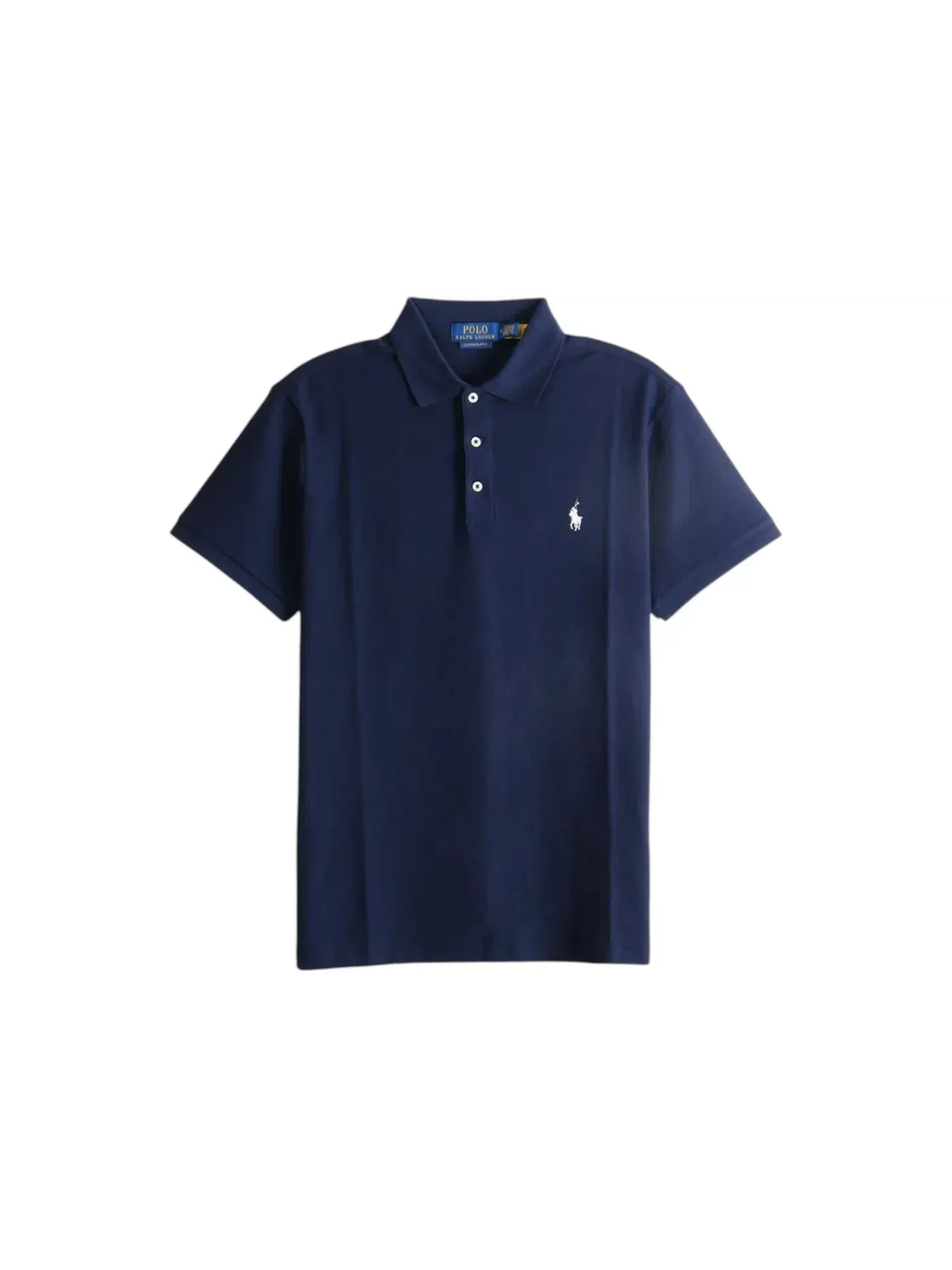 Мужское поло с коротким рукавом Honeycomb Textured Polo Ralph Lauren — изображение 1 из 1, темно-синий