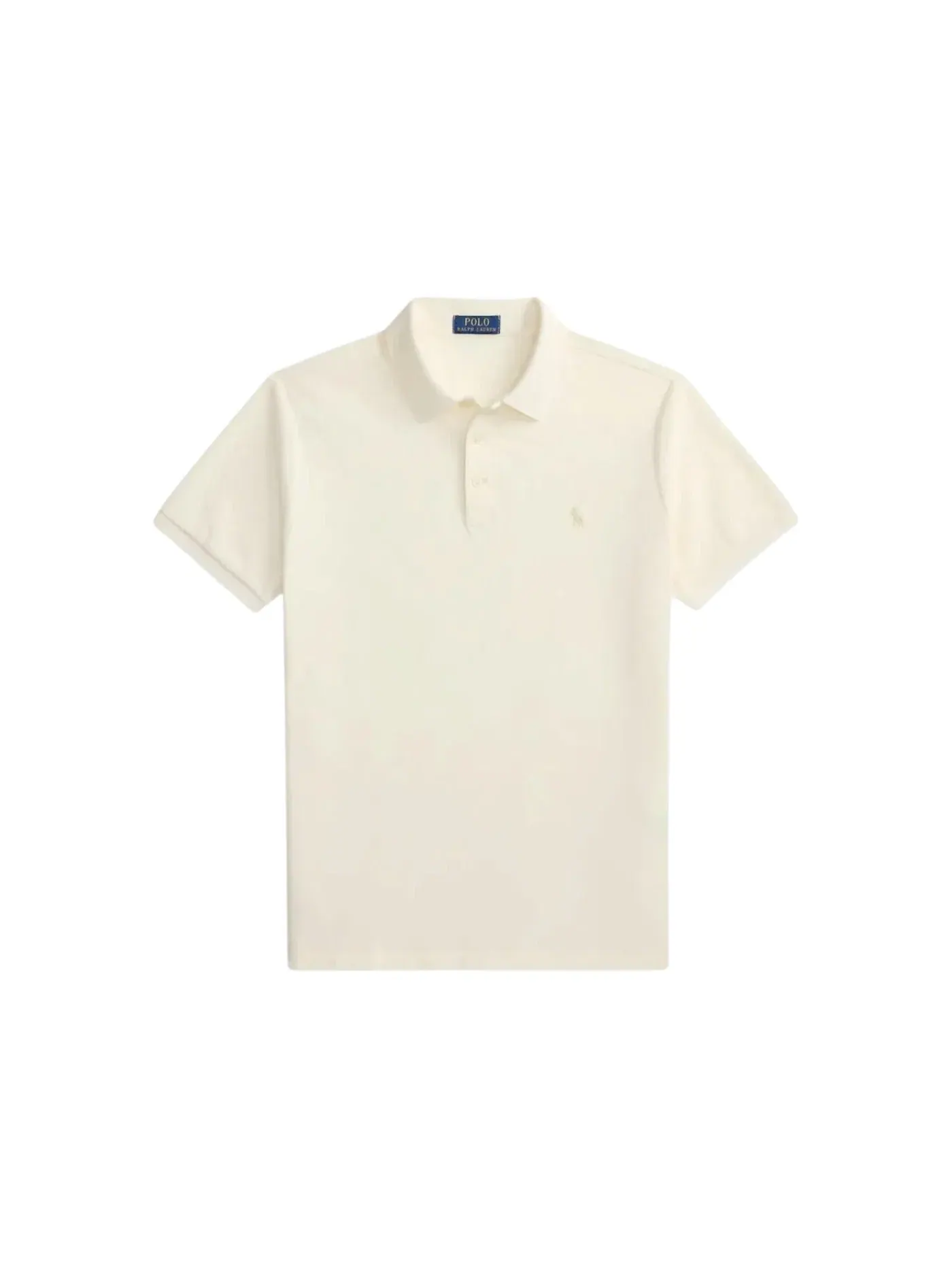 Мужское поло с текстурой соты Slim Fit Polo Ralph Lauren — изображение 1 из 1, бледный кремовый