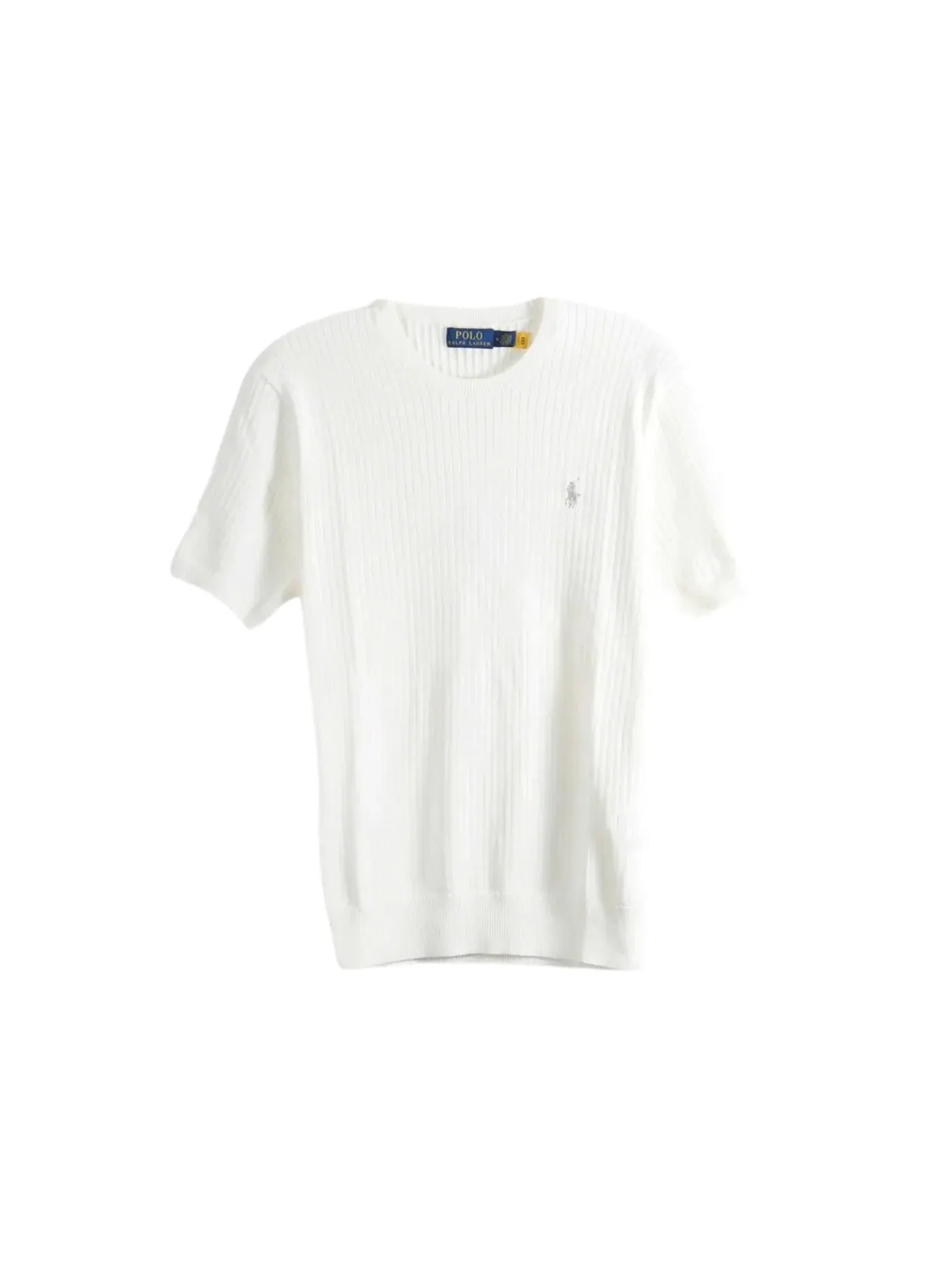 Мужской пуловер с коротким рукавом и воротником-стойкой Polo Ralph Lauren — изображение 1 из 1, белый
