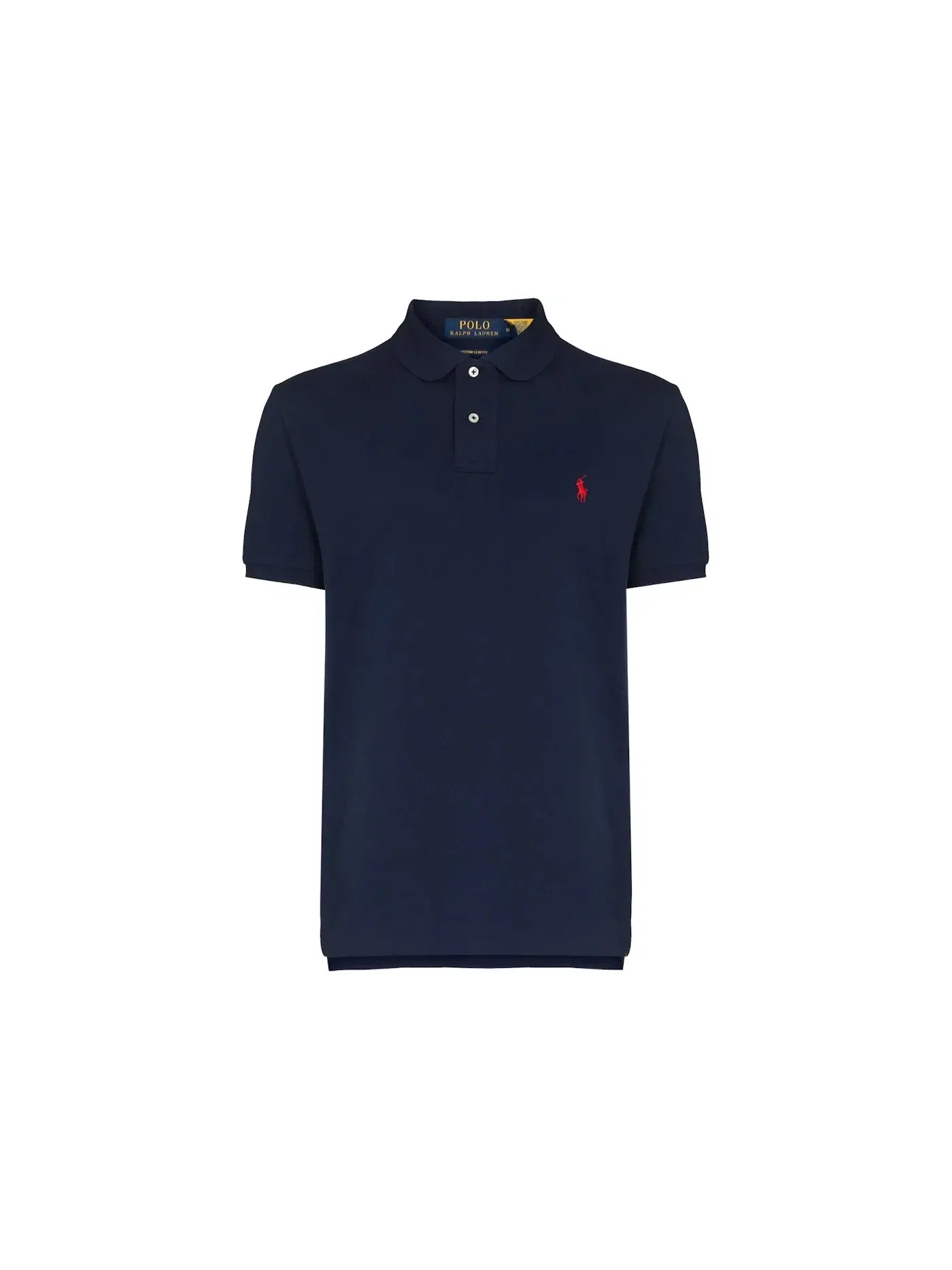 Мужское поло Slim Fit с коротким рукавом Polo Ralph Lauren — изображение 1 из 1, темно-синий