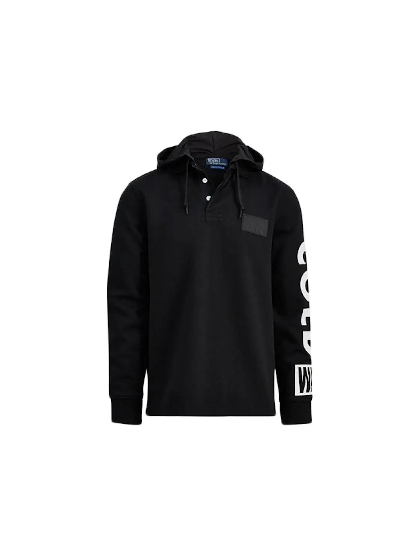 Мужская футболка поло с капюшоном Rugby Polo Ralph Lauren — изображение 1 из 1, черный