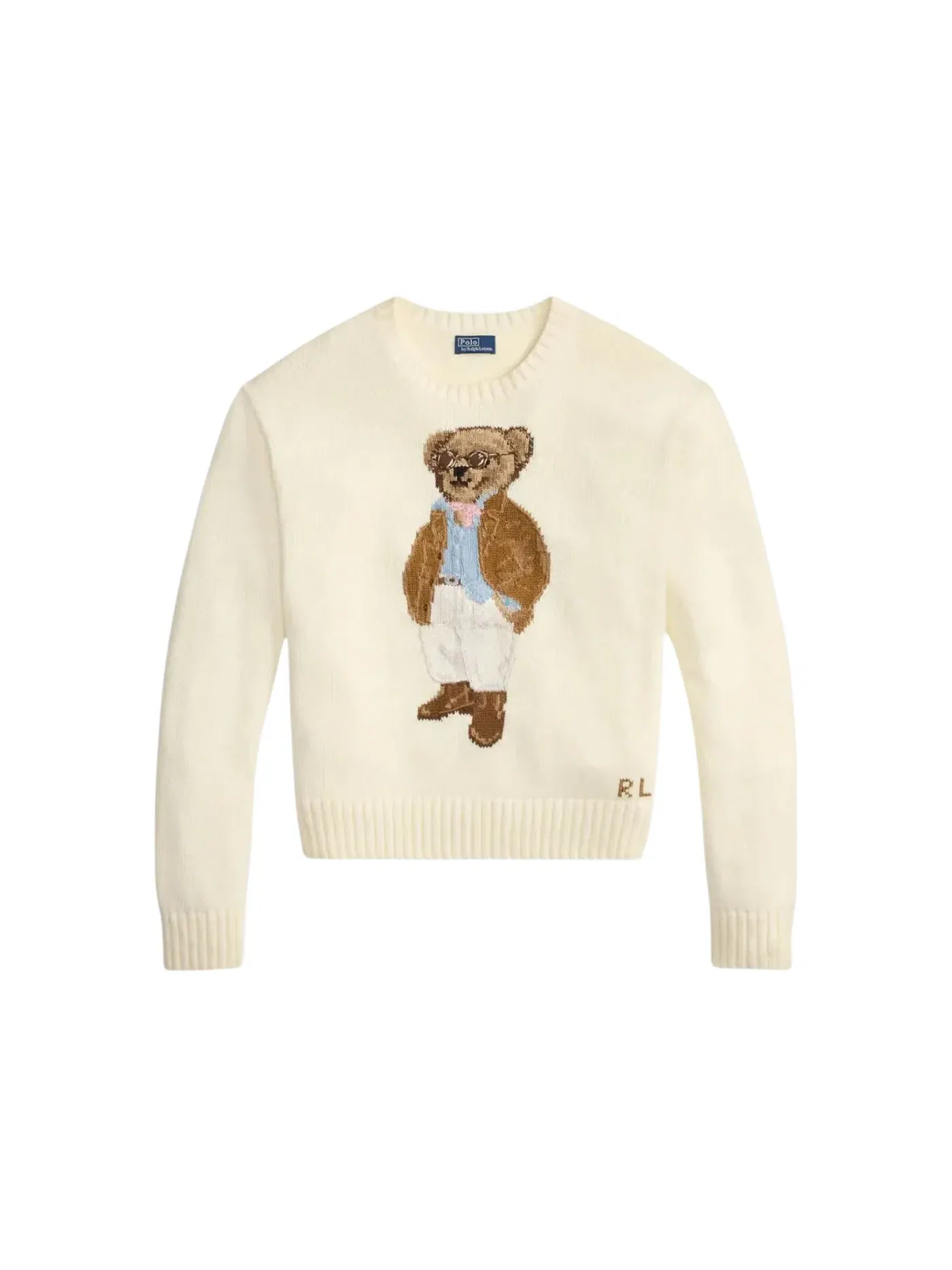 Женский свитер с принтом Bears Polo Ralph Lauren — изображение 1 из 1, кремовый
