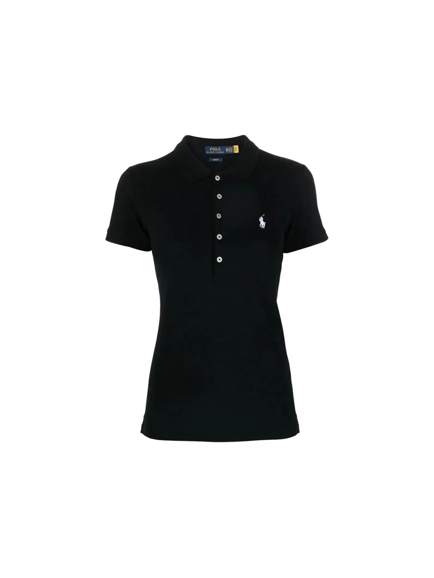 Женское поло-рубашка с коротким рукавом Julie Slim Polo Ralph Lauren — изображение 1 из 1, черный/белый