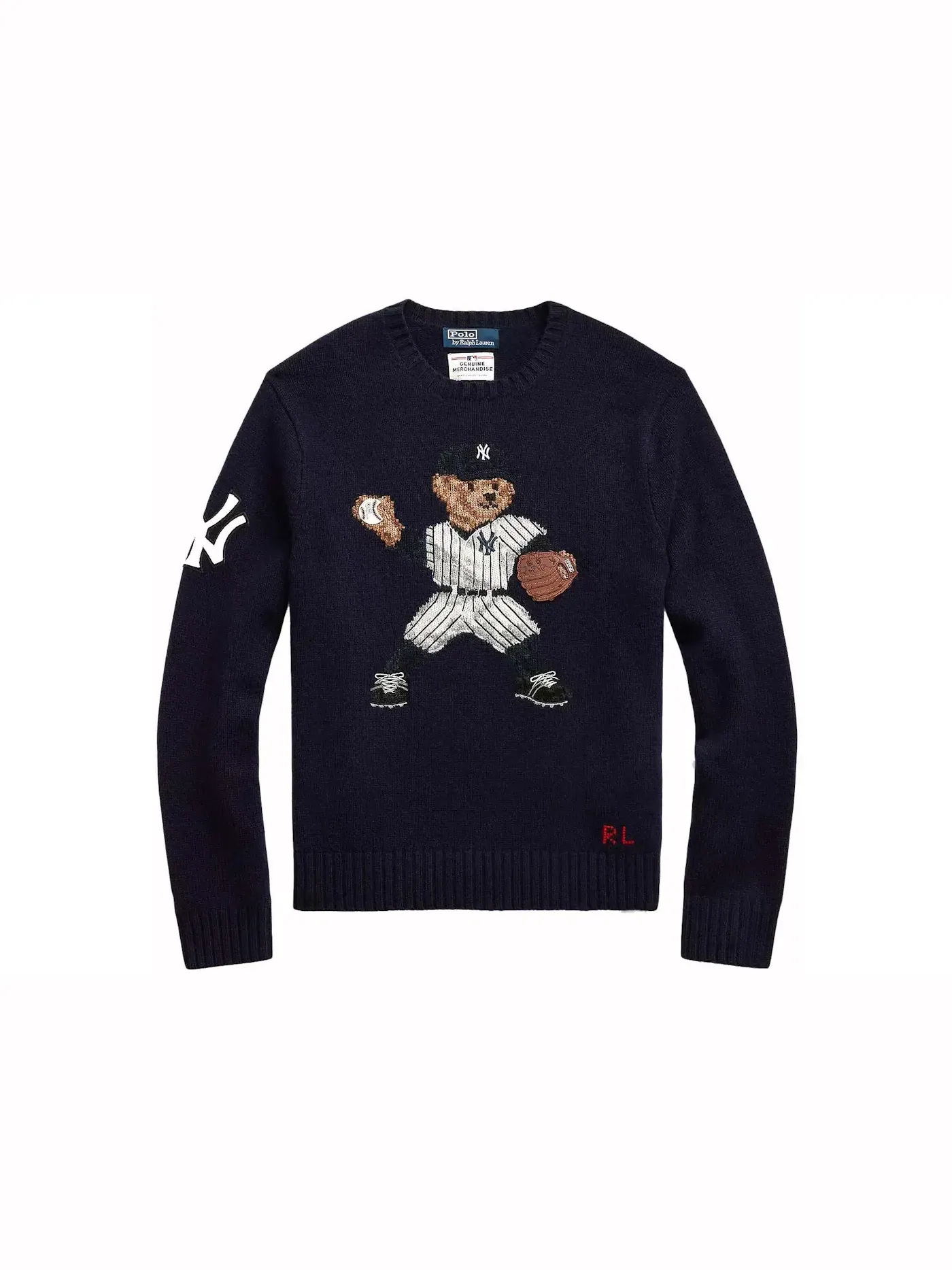 Детский свитер с принтом Sweater Polo Ralph Lauren — изображение 1 из 1, темно-синий