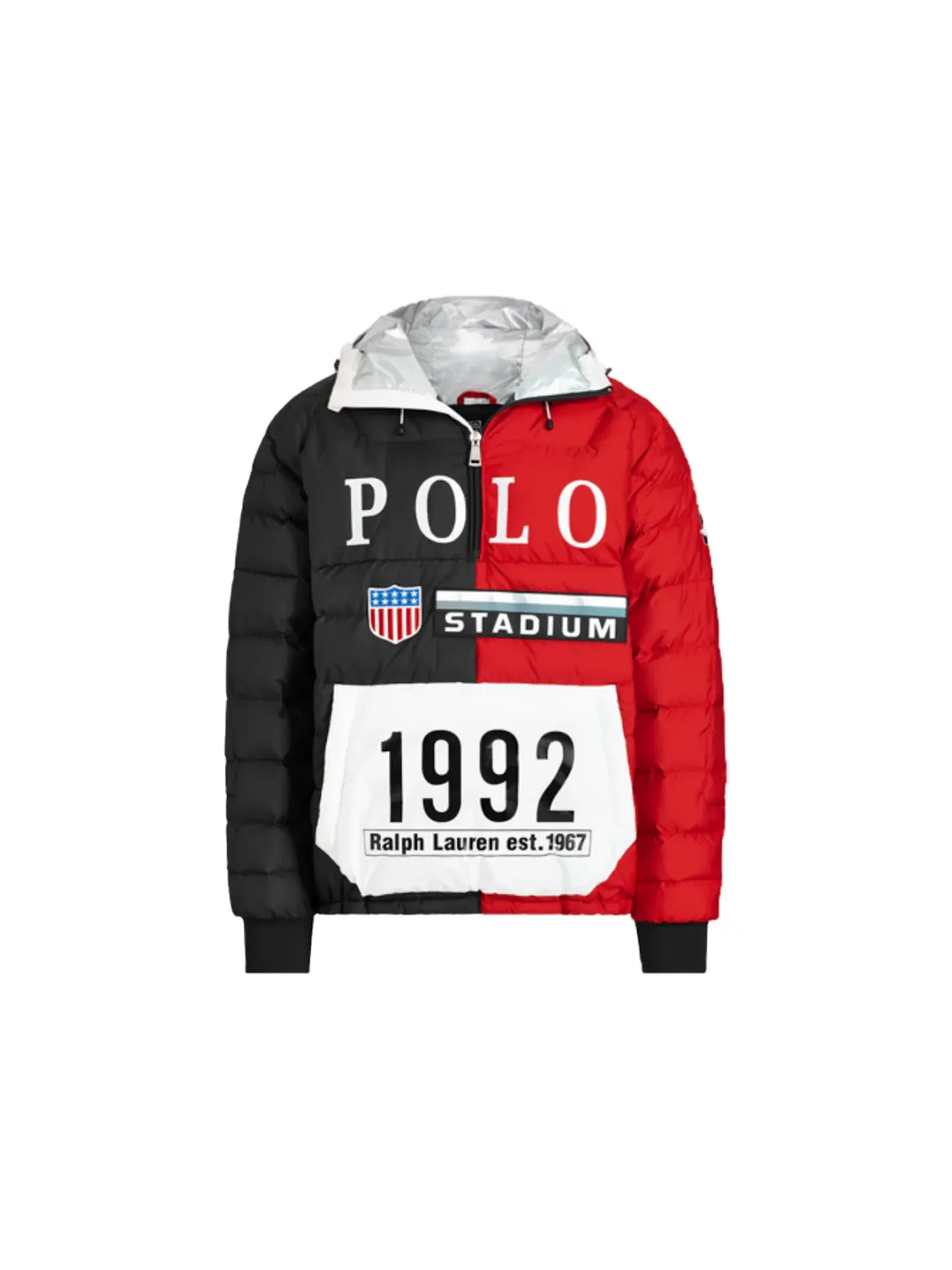 Мужская куртка-пуховик с принтом Jacket Polo Ralph Lauren — изображение 1 из 1, красный/черный