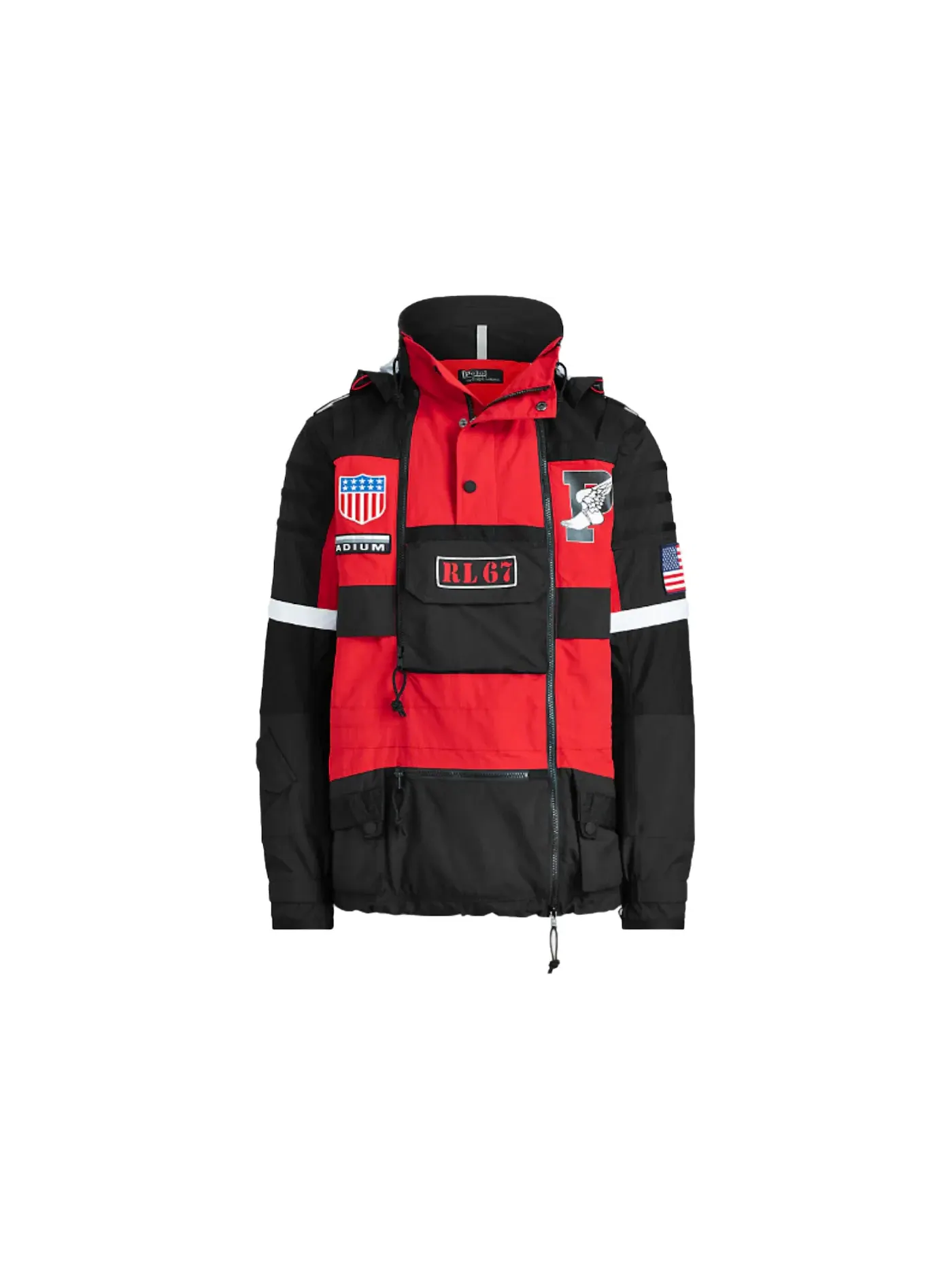 Мужская зимняя куртка с принтом Jacket Polo Ralph Lauren — изображение 1 из 1, красный/черный