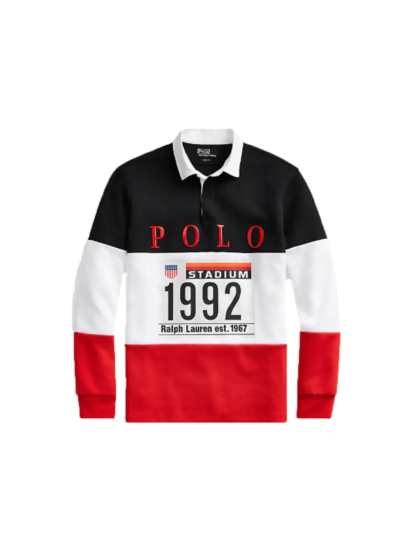 Мужская рубашка-регби с длинным рукавом Polo Ralph Lauren — изображение 1 из 1, белый мульти