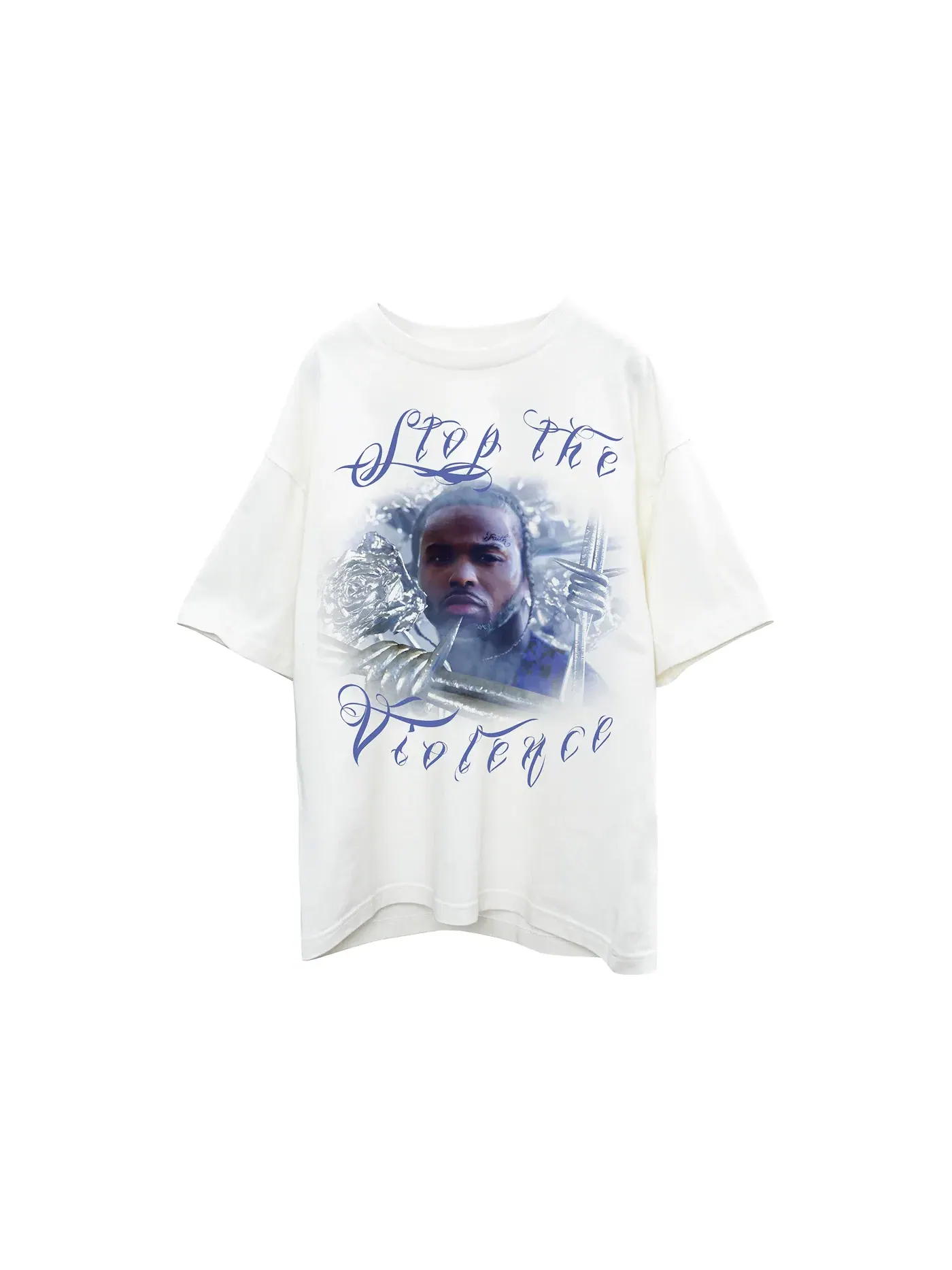 Мужская футболка с принтом Pop Smoke Stop The Violence T-shirt