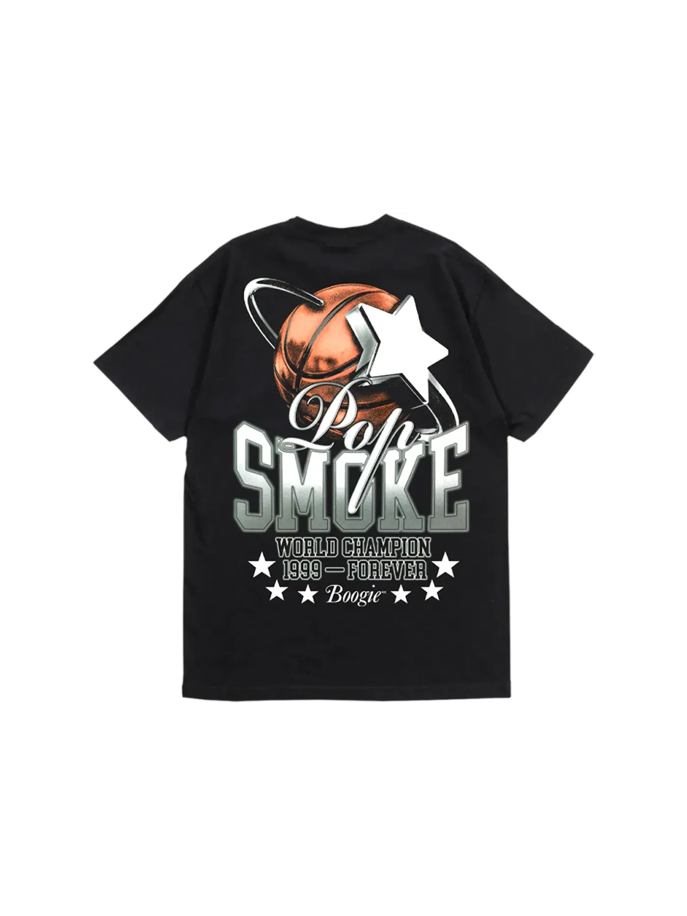 Мужская футболка с принтом Pop Smoke World Champion T-shirt — изображение 2 из 2, черный