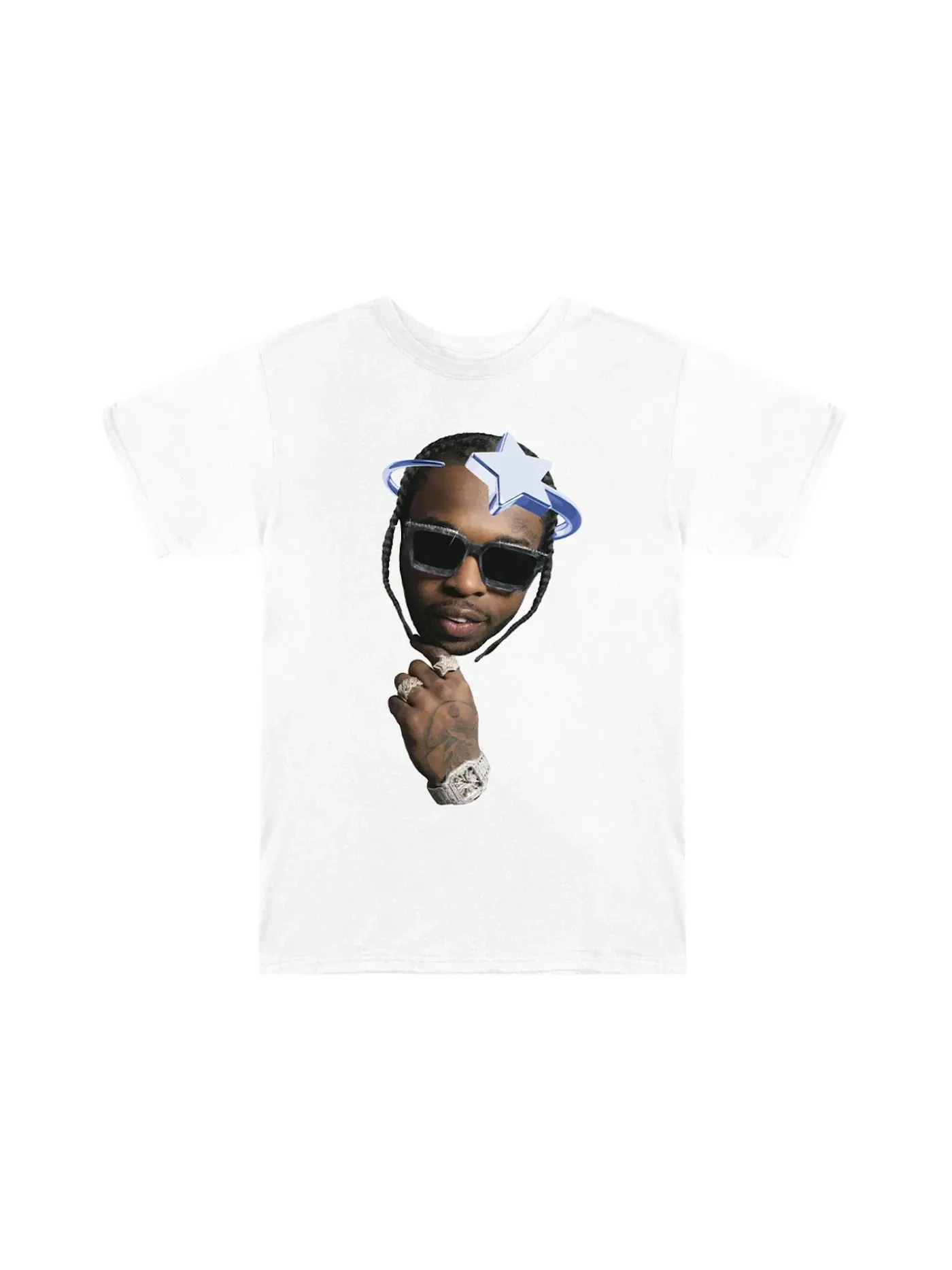 Мужская футболка с принтом Pop Smoke x Vlone Halo T-Shirt Pop Smoke